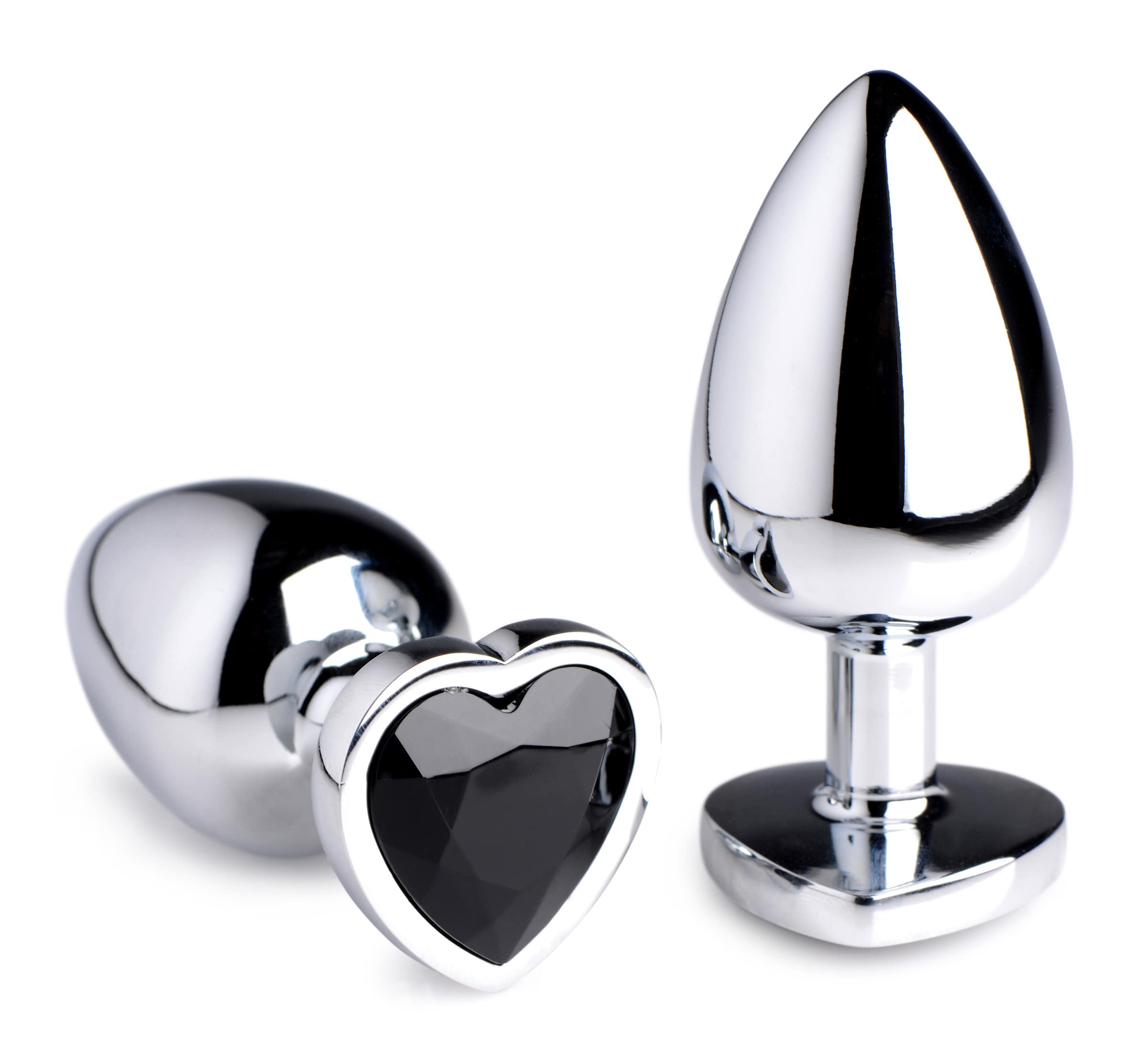 Black Heart Gem Anal Plug - Large - Image 2