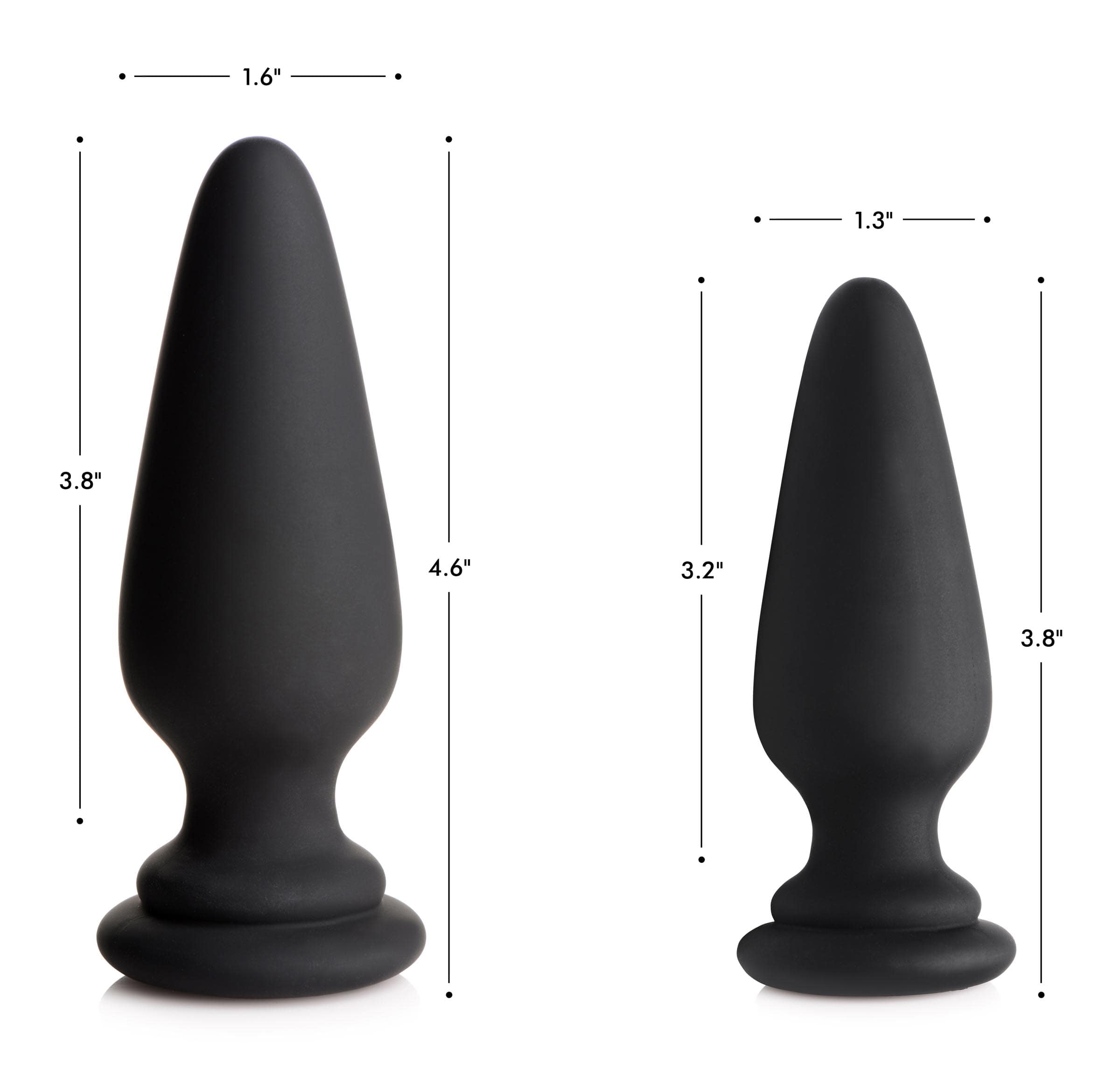 Large Anal Plug with Interchangeable Fox Tail - Black and White - Image 6