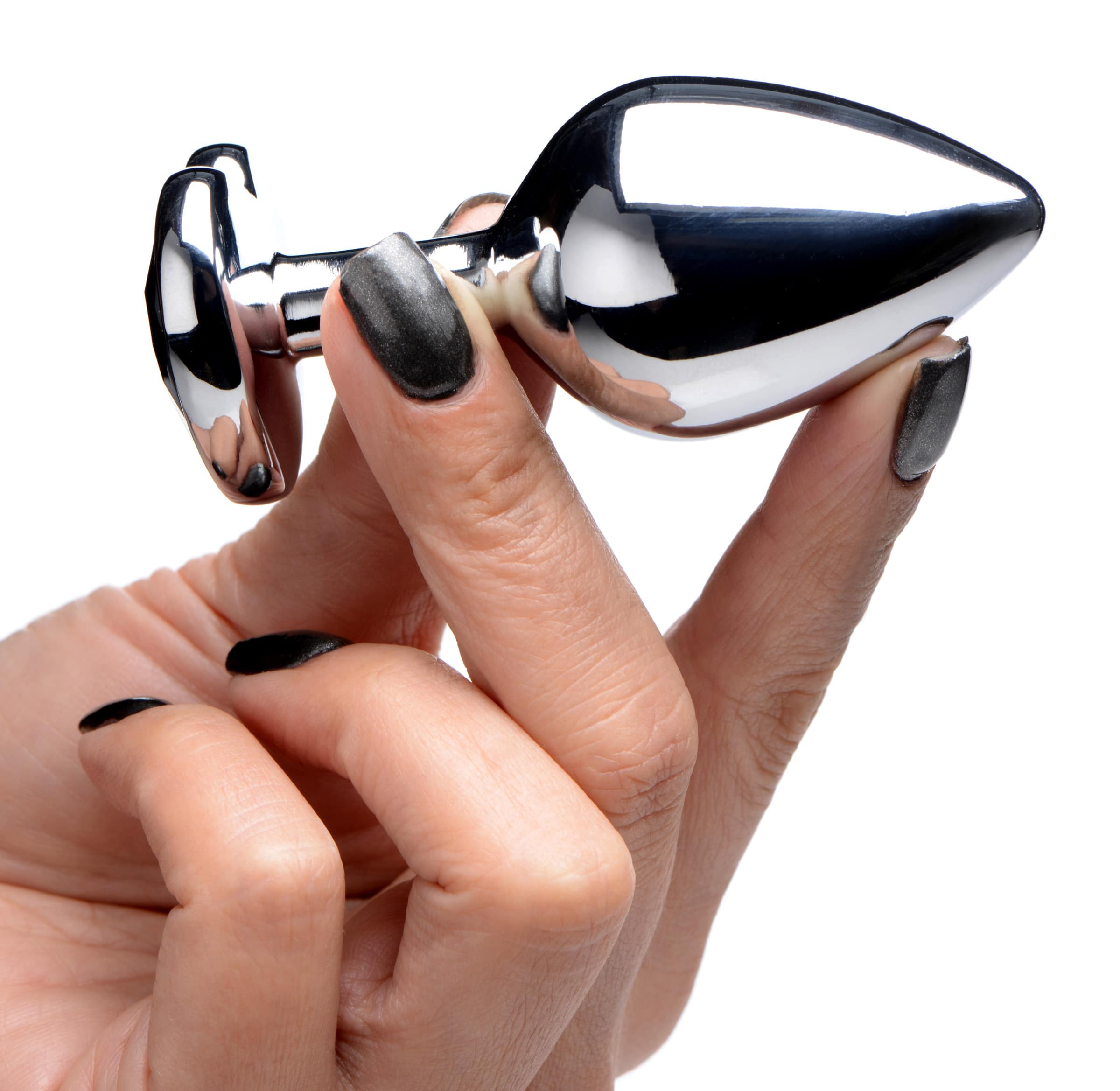 Black Heart Gem Anal Plug - Medium - Image 3