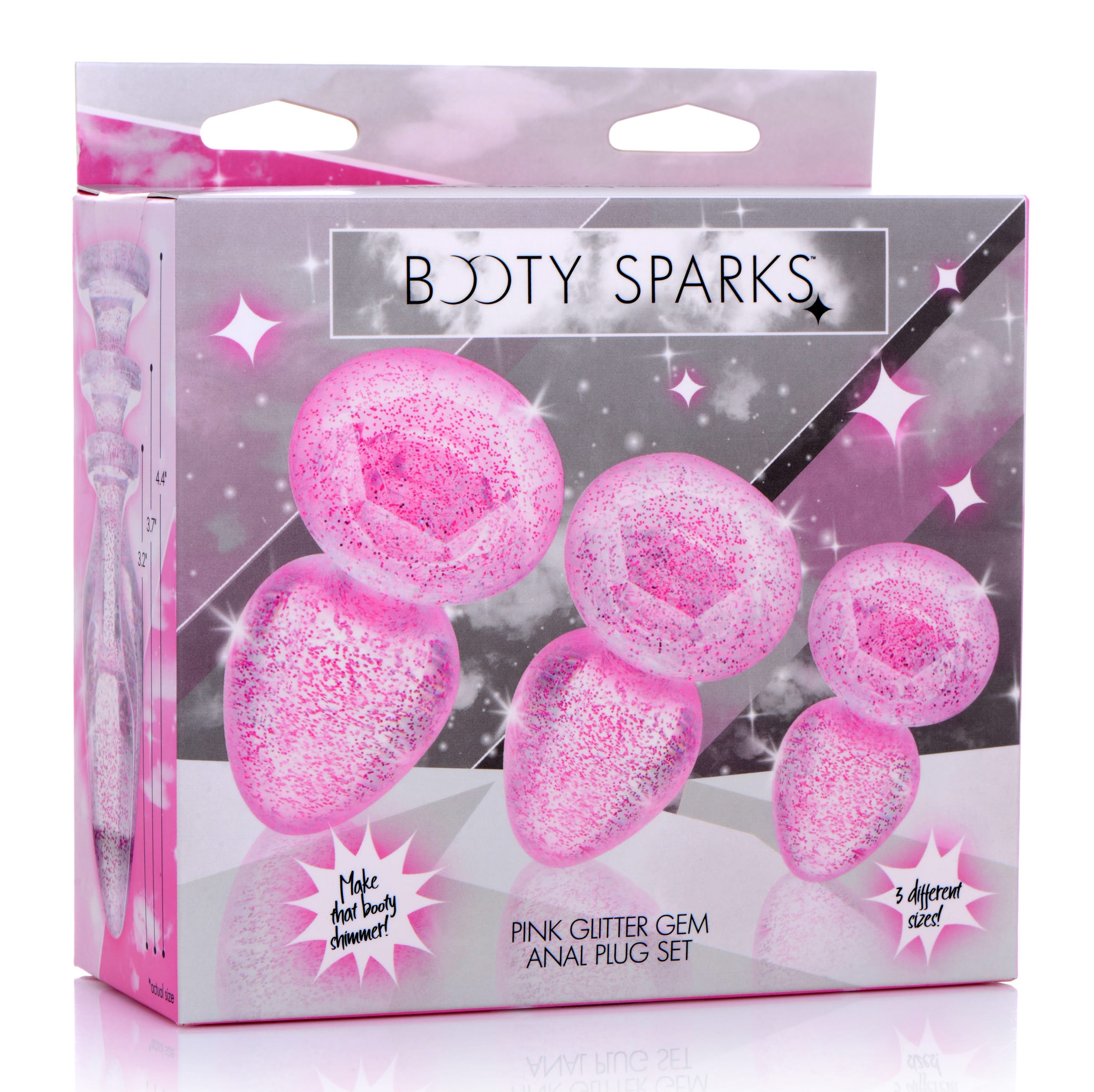 Glitter Gem Anal Plug Set - Pink - Image 5