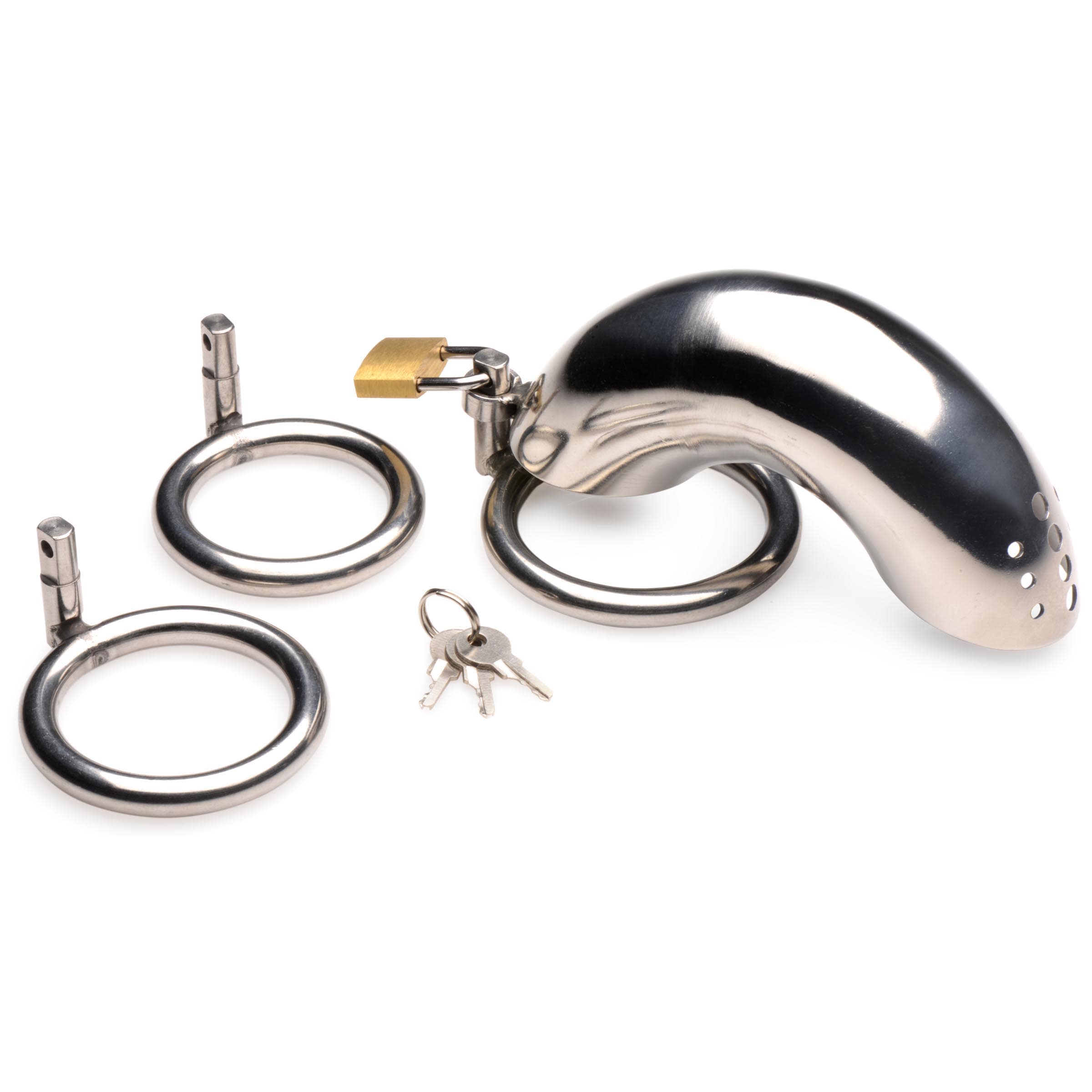 Forged Captor Locking Stainless Steel Chasity Cage - Image 5