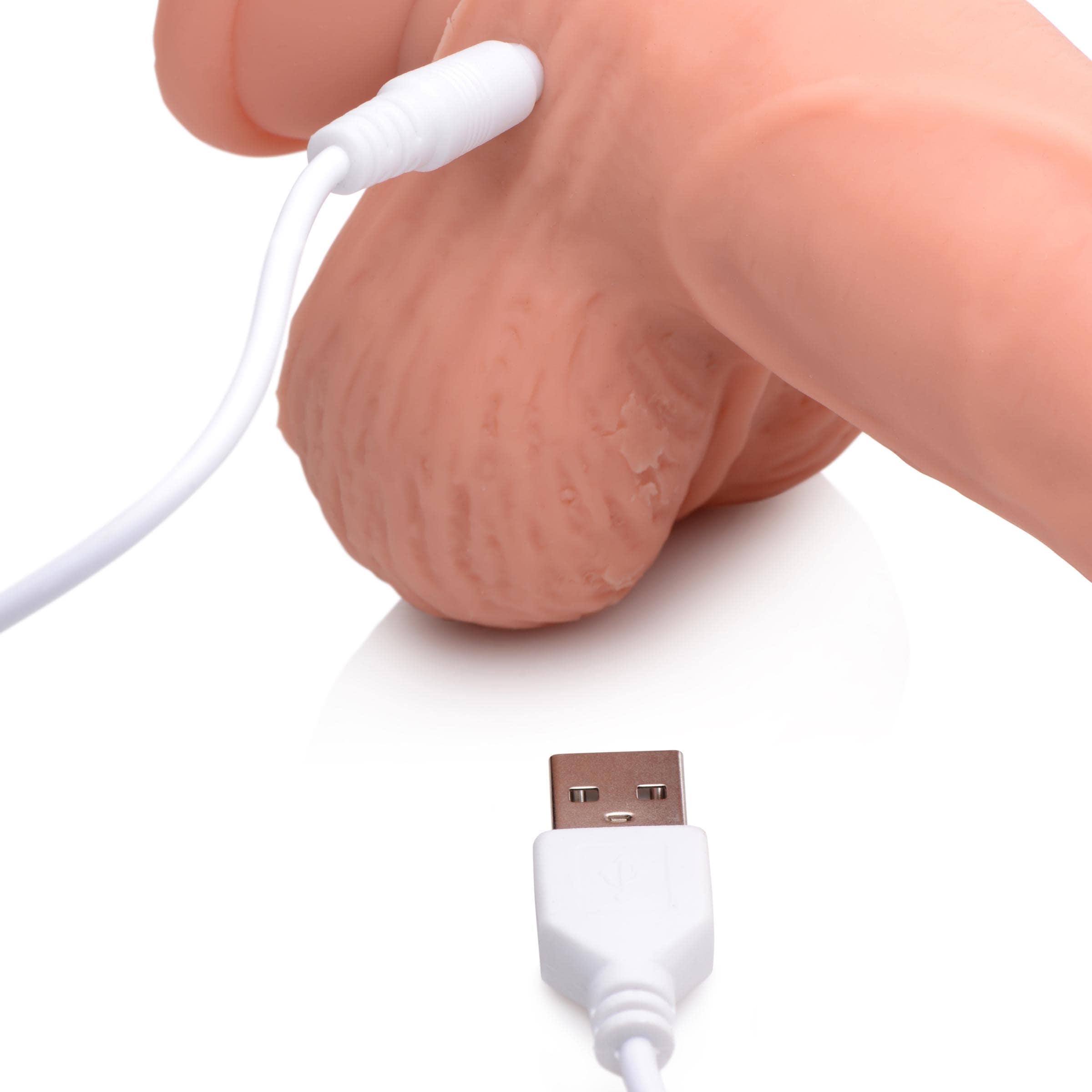 Thrusting and Vibrating 8 Inch Dildo - Light - Image 6