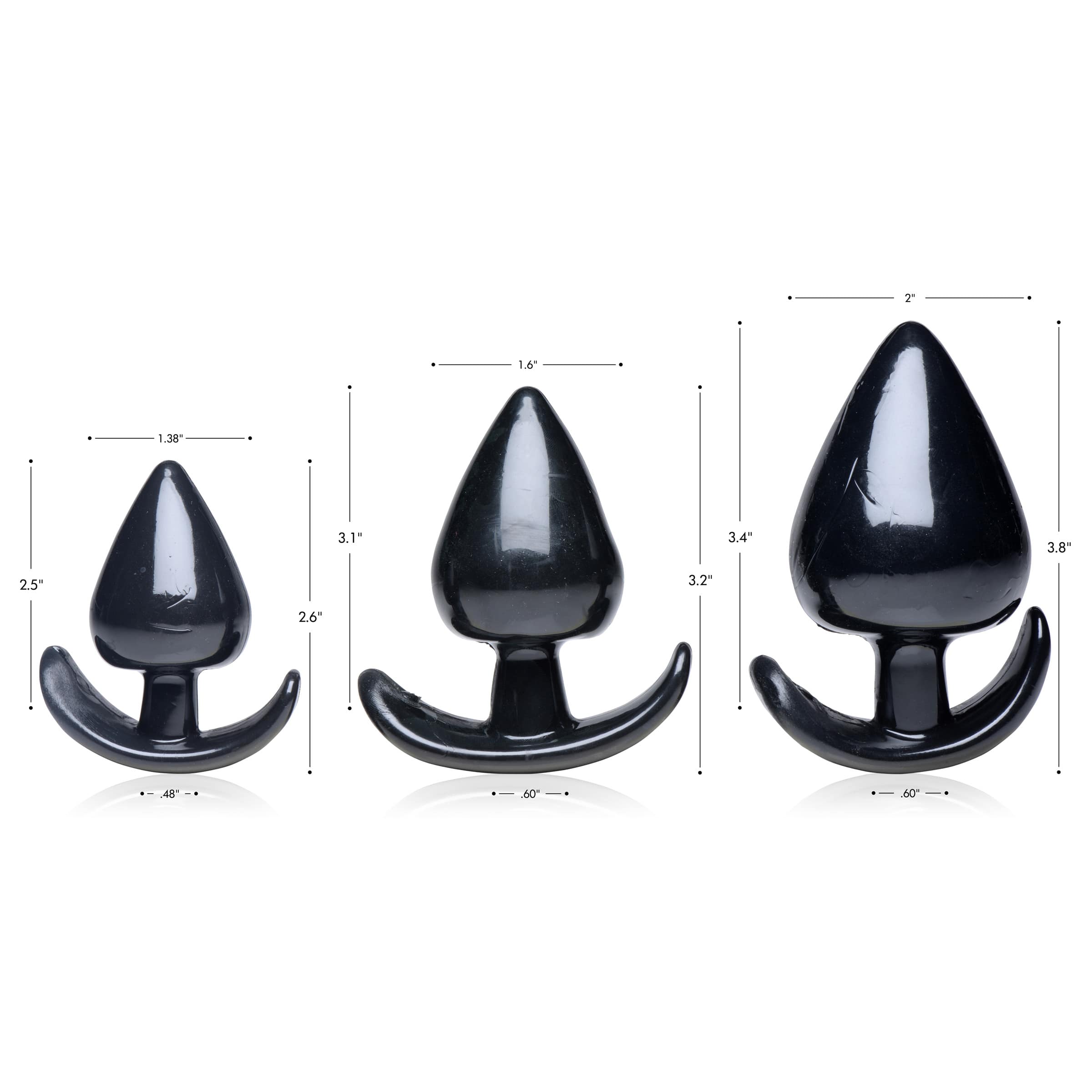 Triple Spades 3 Piece Anal Plug Set - Image 3