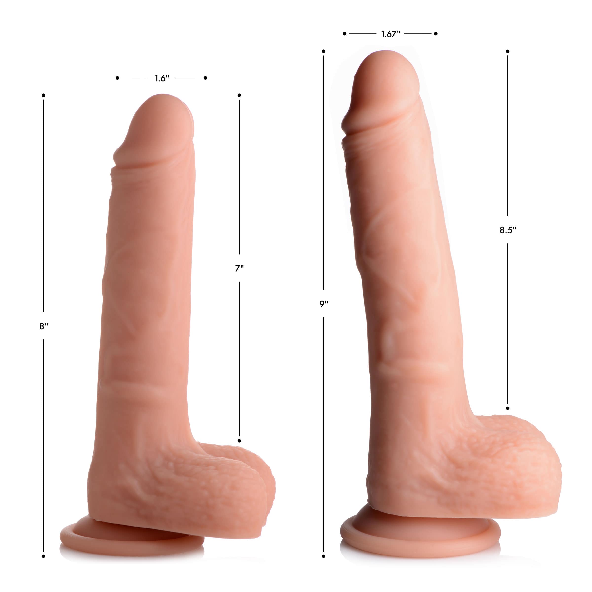 Vibrating and Rotating Remote Control Silicone Dildo with Balls - 9 Inch - Image 3