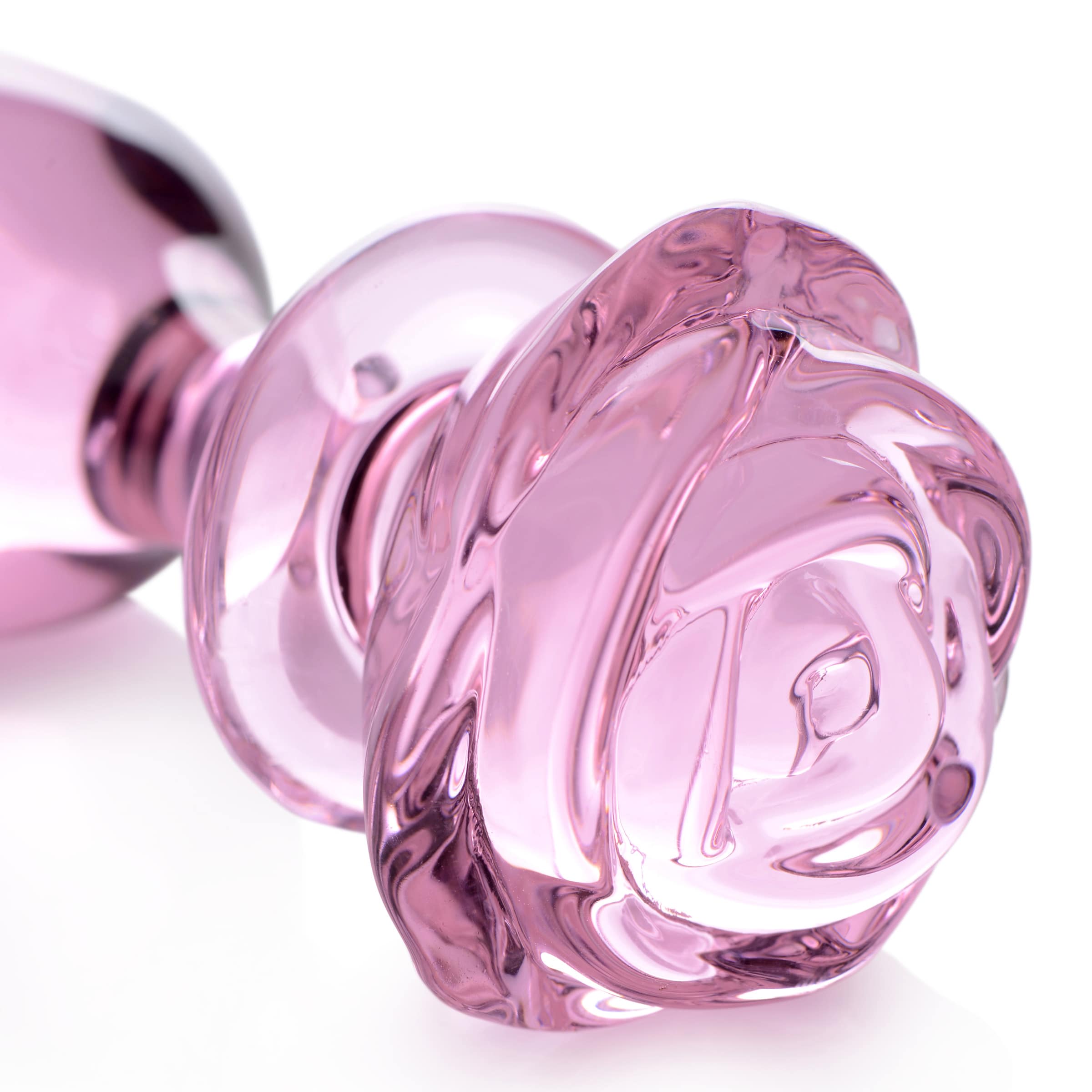 Pink Rose Glass Anal Plug - Large - Image 4