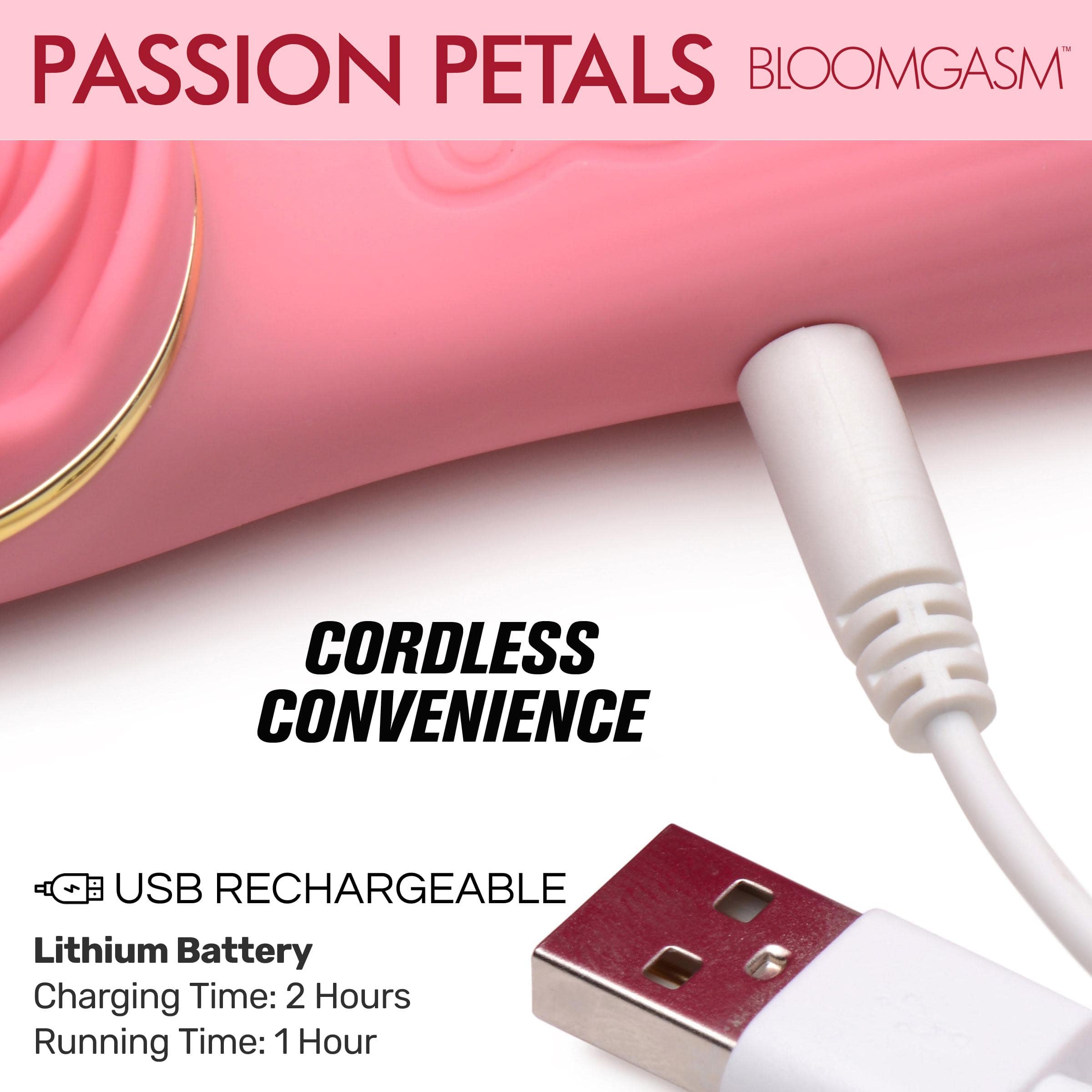 Passion Petals 10X Silicone Suction Rose Vibrator - Pink - Image 4