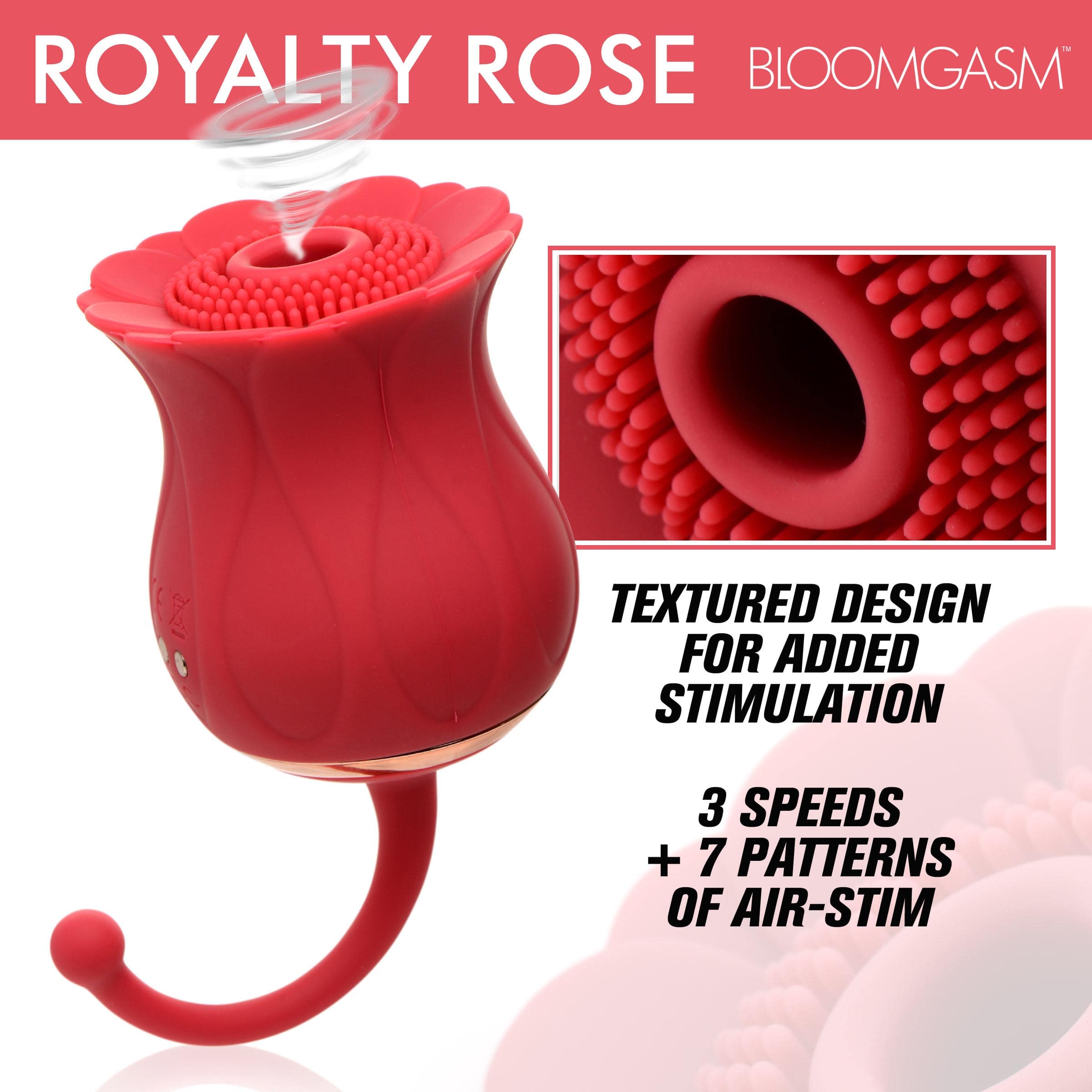 Royalty Rose Textured Suction Clit Stimulator - Image 2