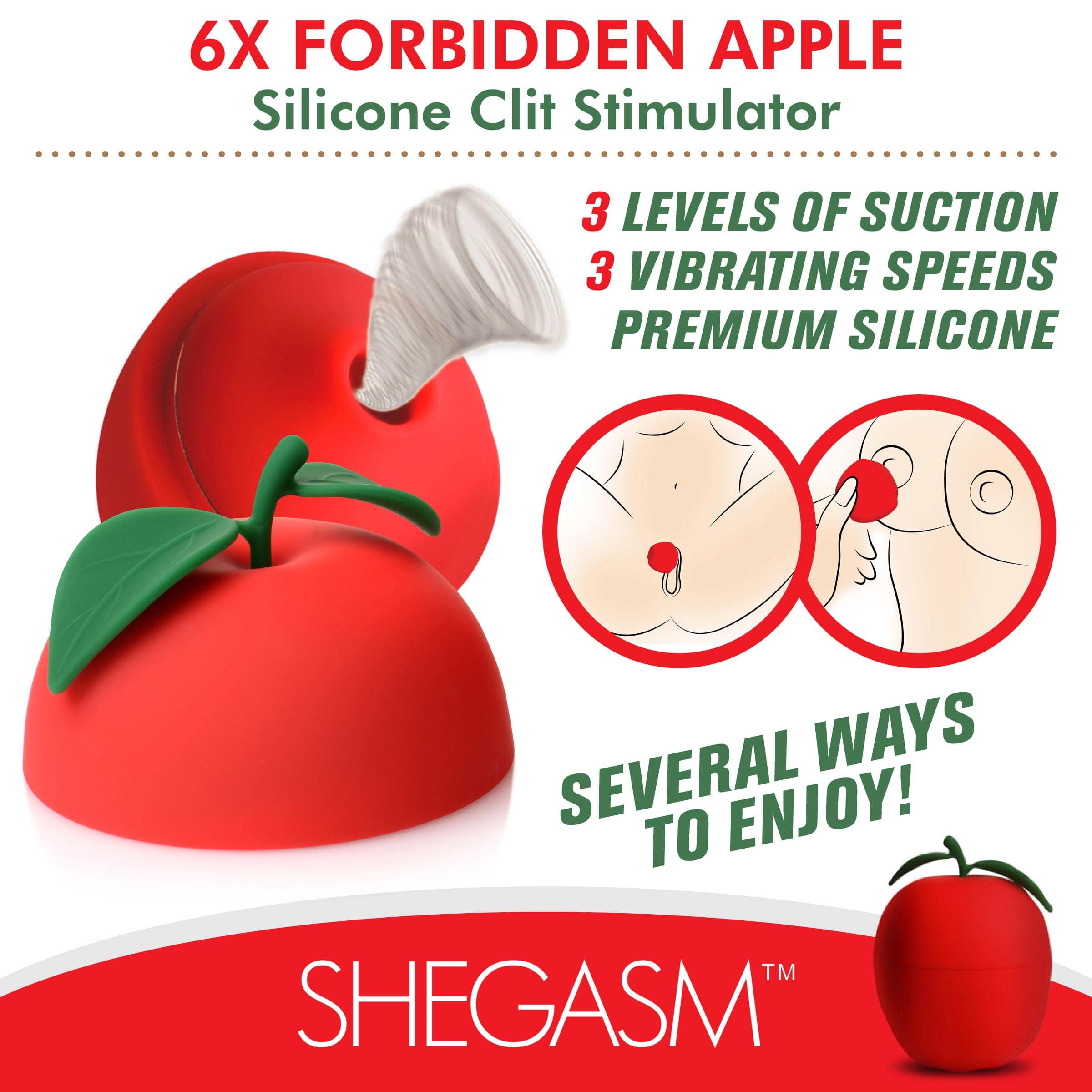 6X Forbidden Apple Silicone Clit Stimulator - Image 3