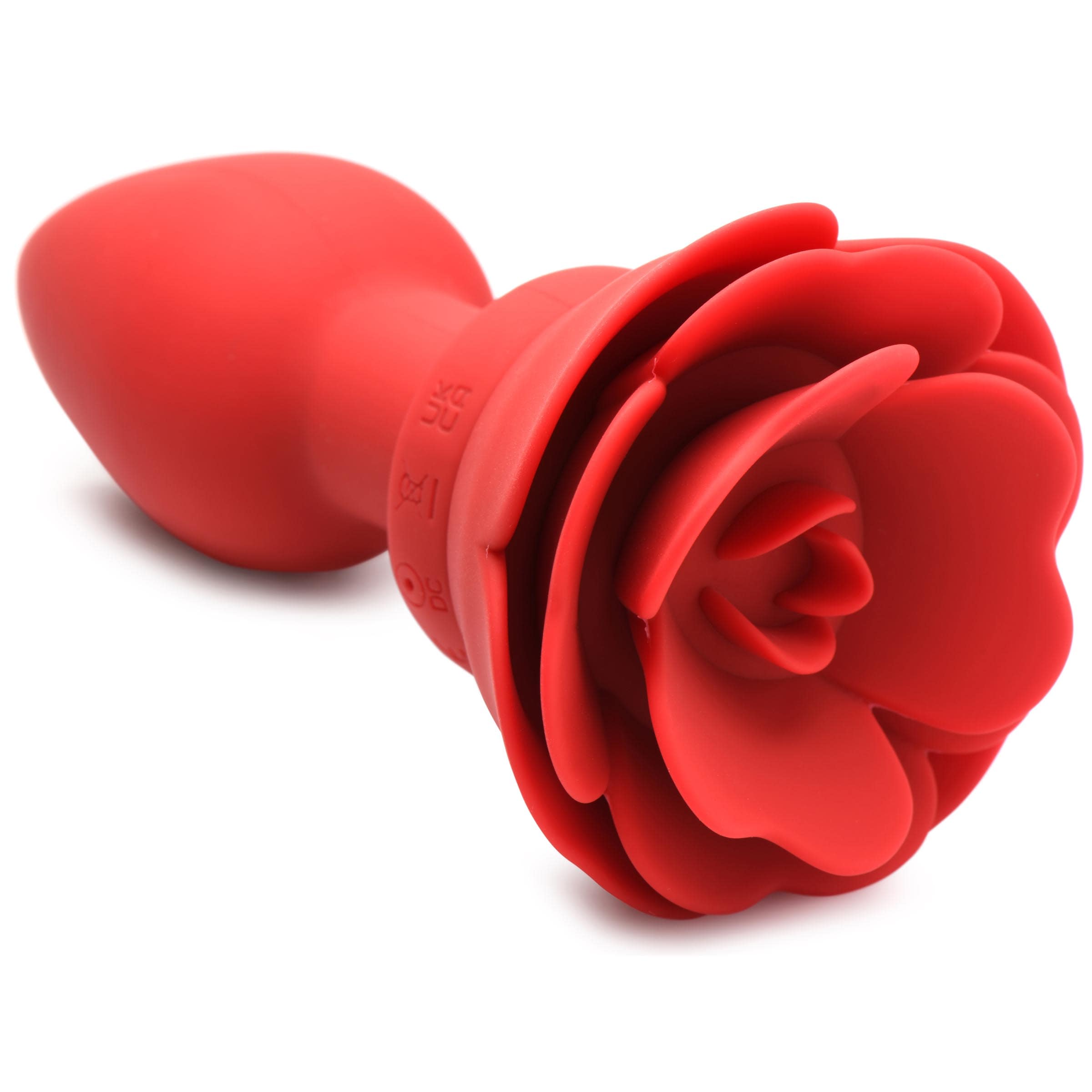 28X Silicone Vibrating Rose Anal Plug with Remote - Large - Image 5