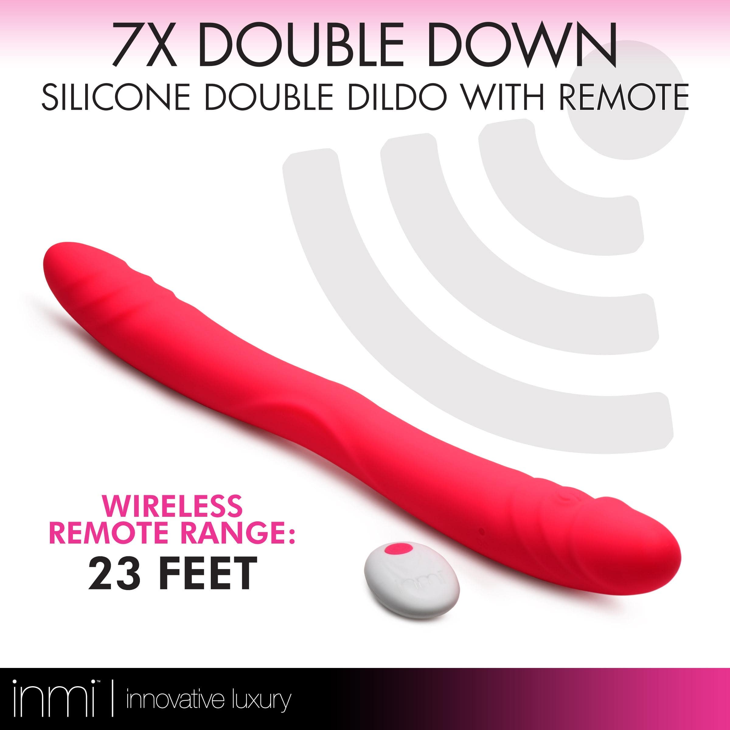 7X Double Down Silicone Double Dildo with Remote - Image 3