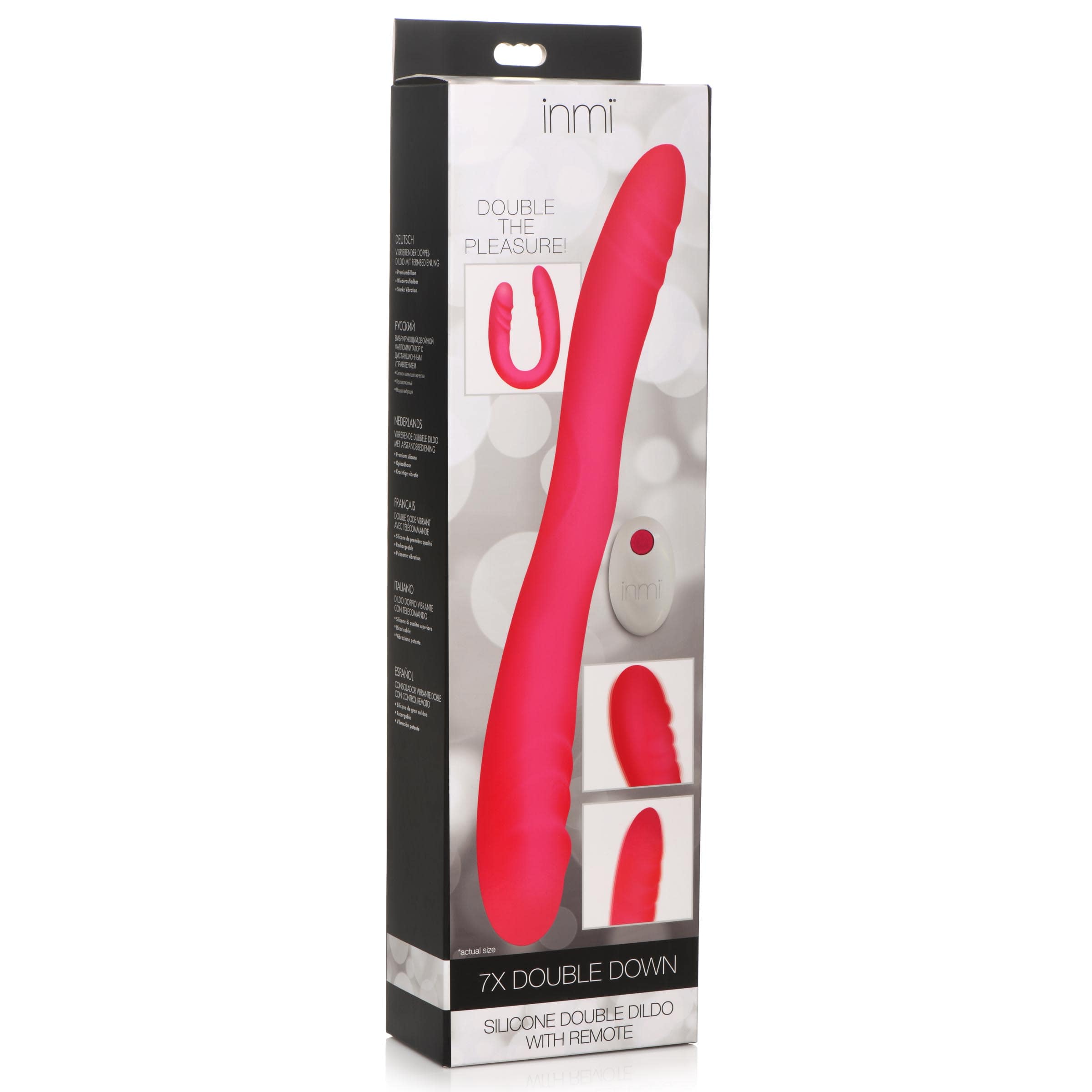 7X Double Down Silicone Double Dildo with Remote - Image 7