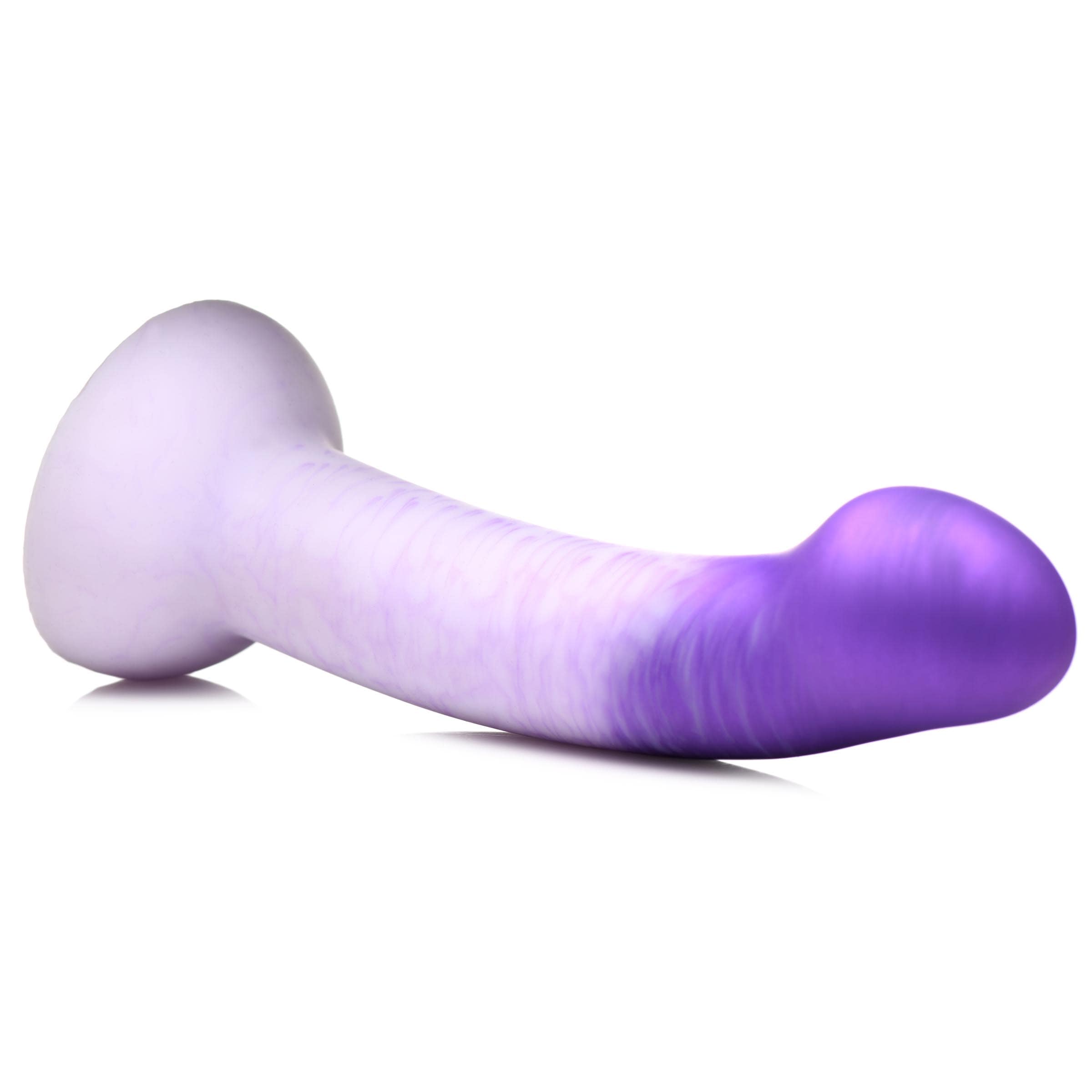 G-Swirl G-Spot Silicone Dildo - Purple - Image 5