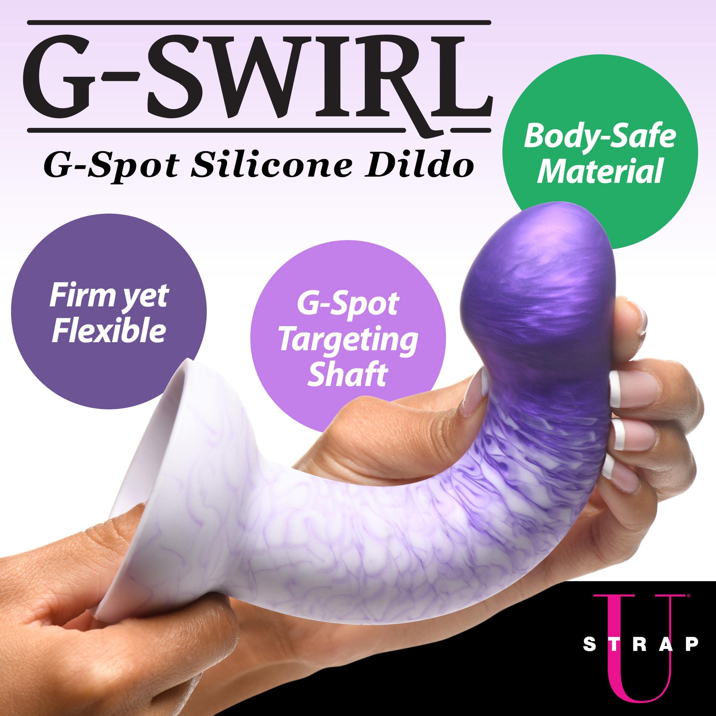 G-Swirl G-Spot Silicone Dildo - Purple - Image 2