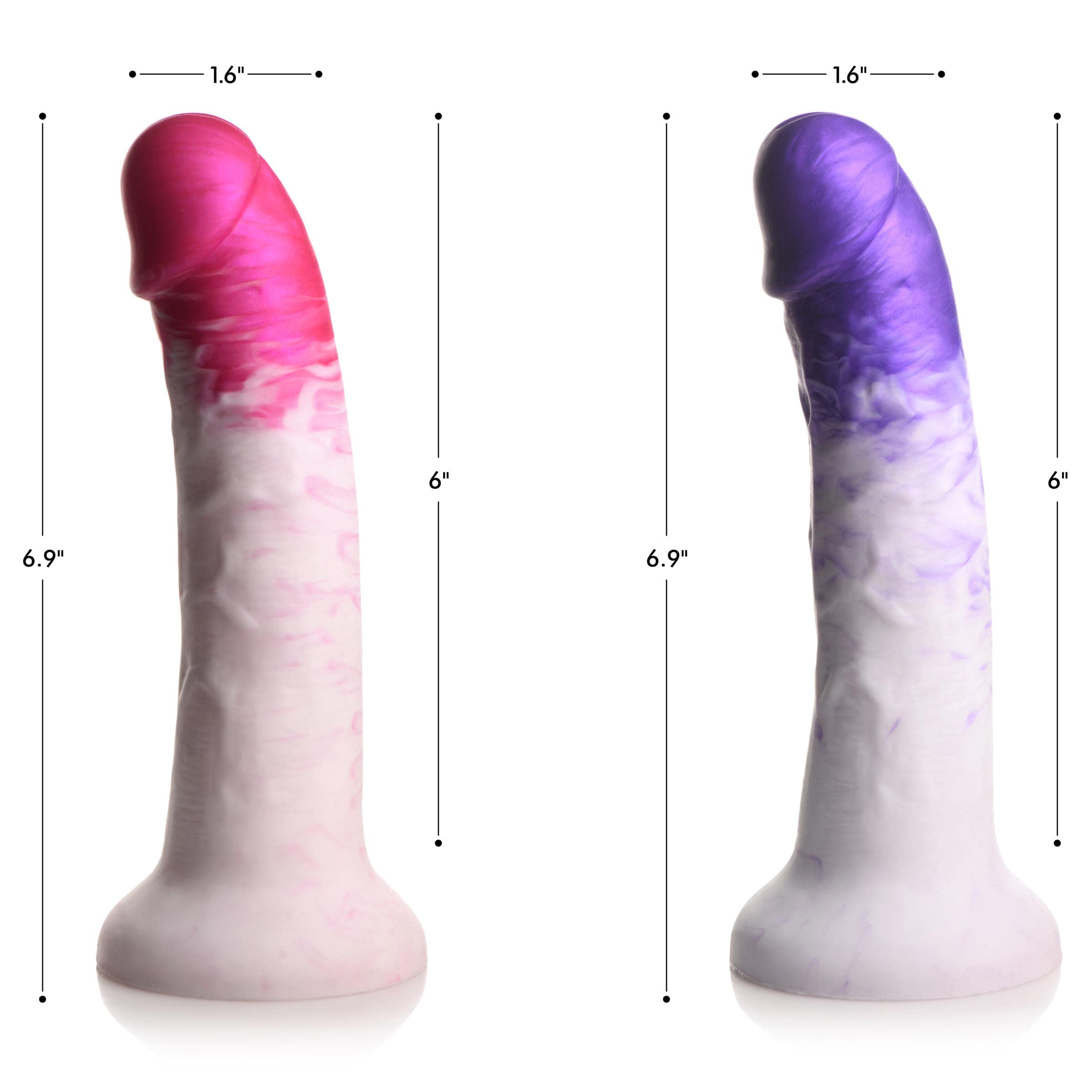 Swirl Realistic Silicone Dildo - Purple - Image 7
