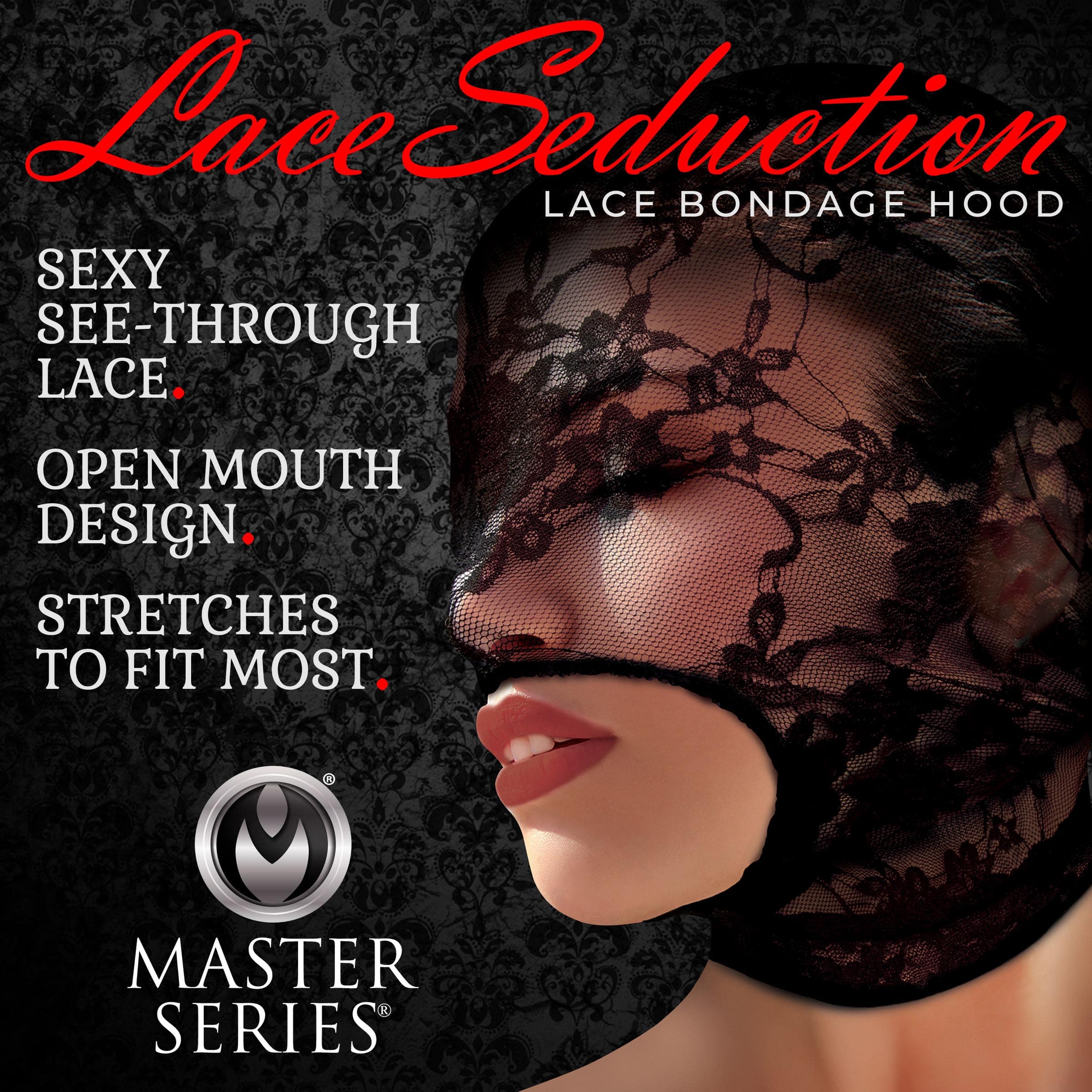 Lace Seduction Bondage Hood - Image 2