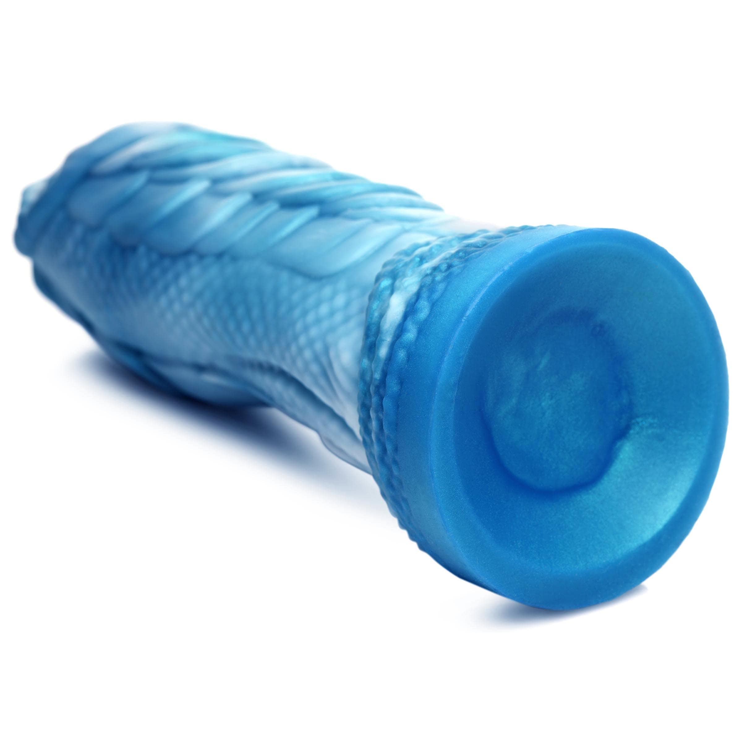 Sea Serpent Blue Scaly Silicone Dildo - Image 8