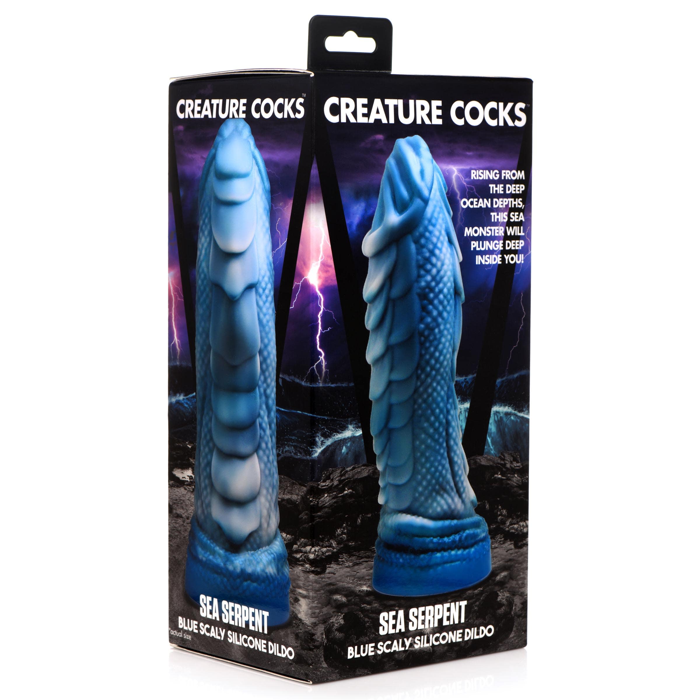 Sea Serpent Blue Scaly Silicone Dildo - Image 9