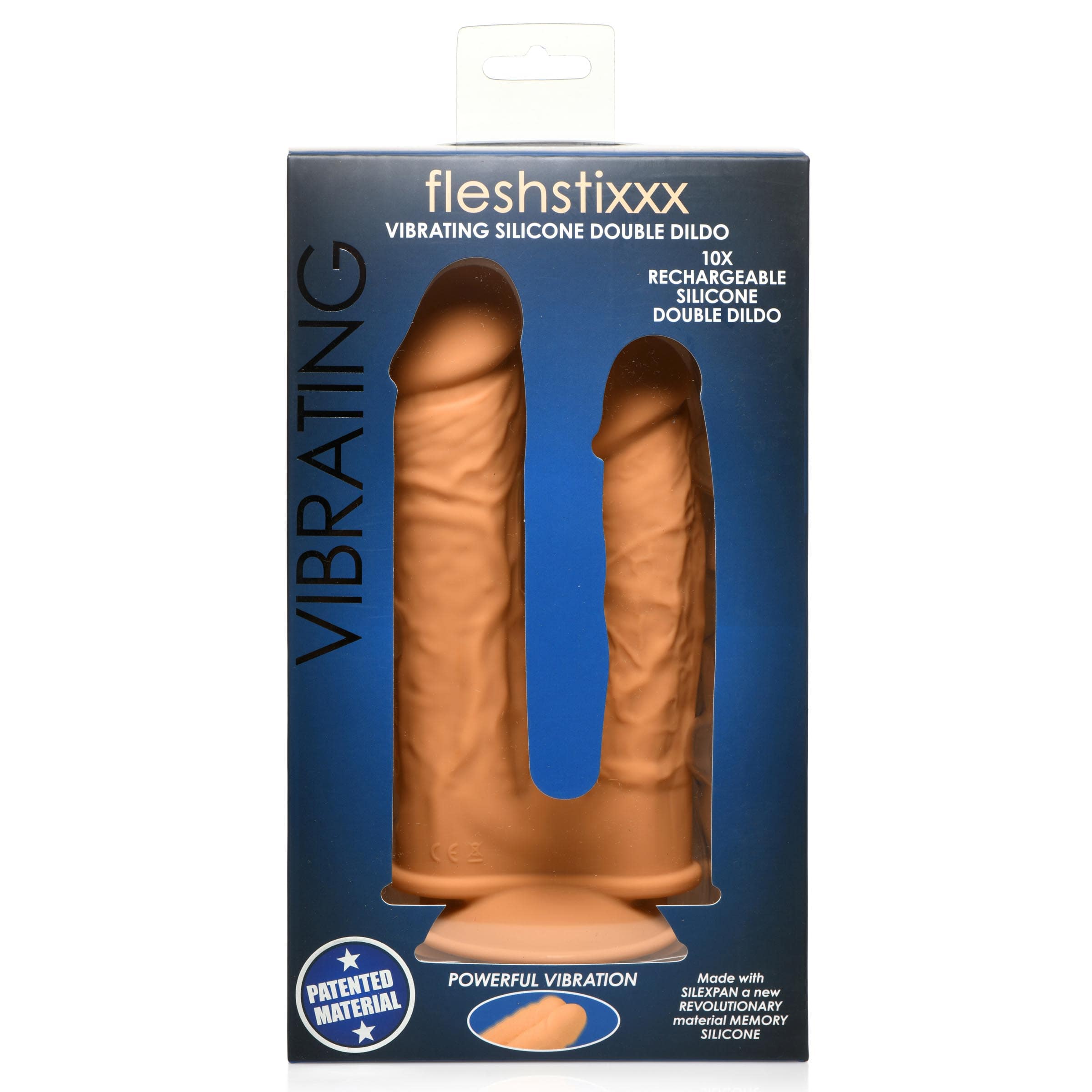 10X Silexpan Vibrating 6 and 7 Inch Double DIldo - Image 3