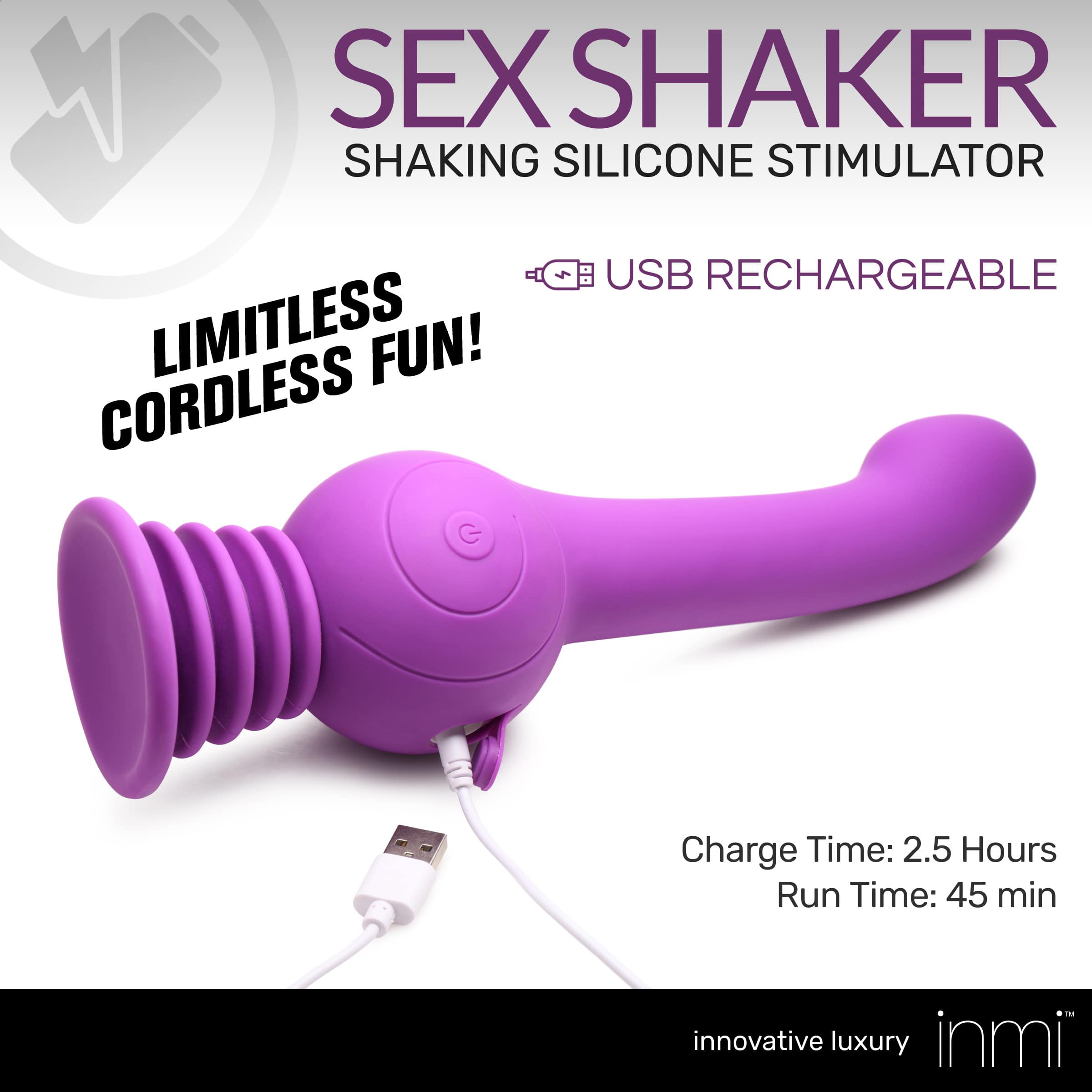 Sex Shaker Silicone Stimulator - Purple - Image 3