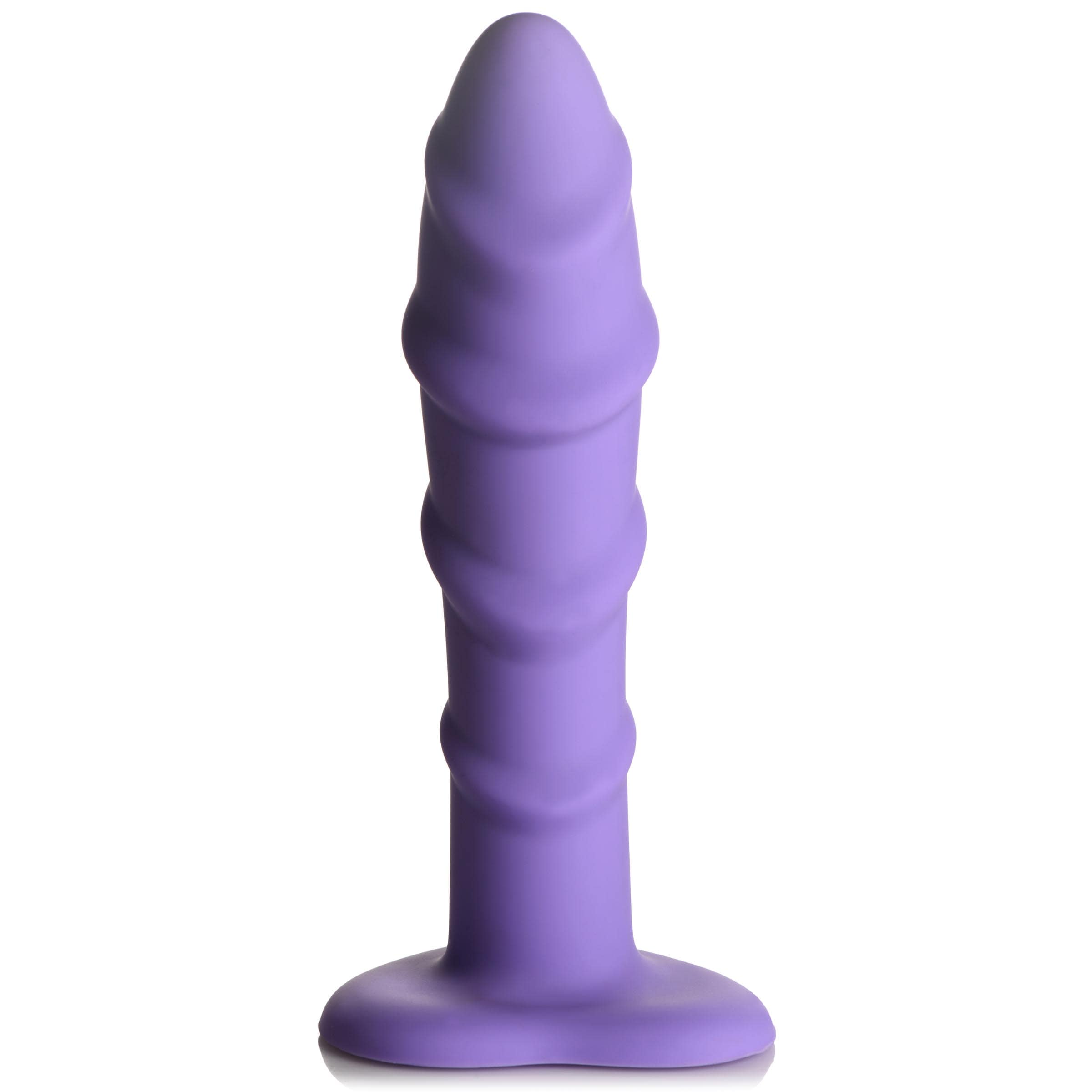 Swirl Silicone Purple Dildo - Image 3