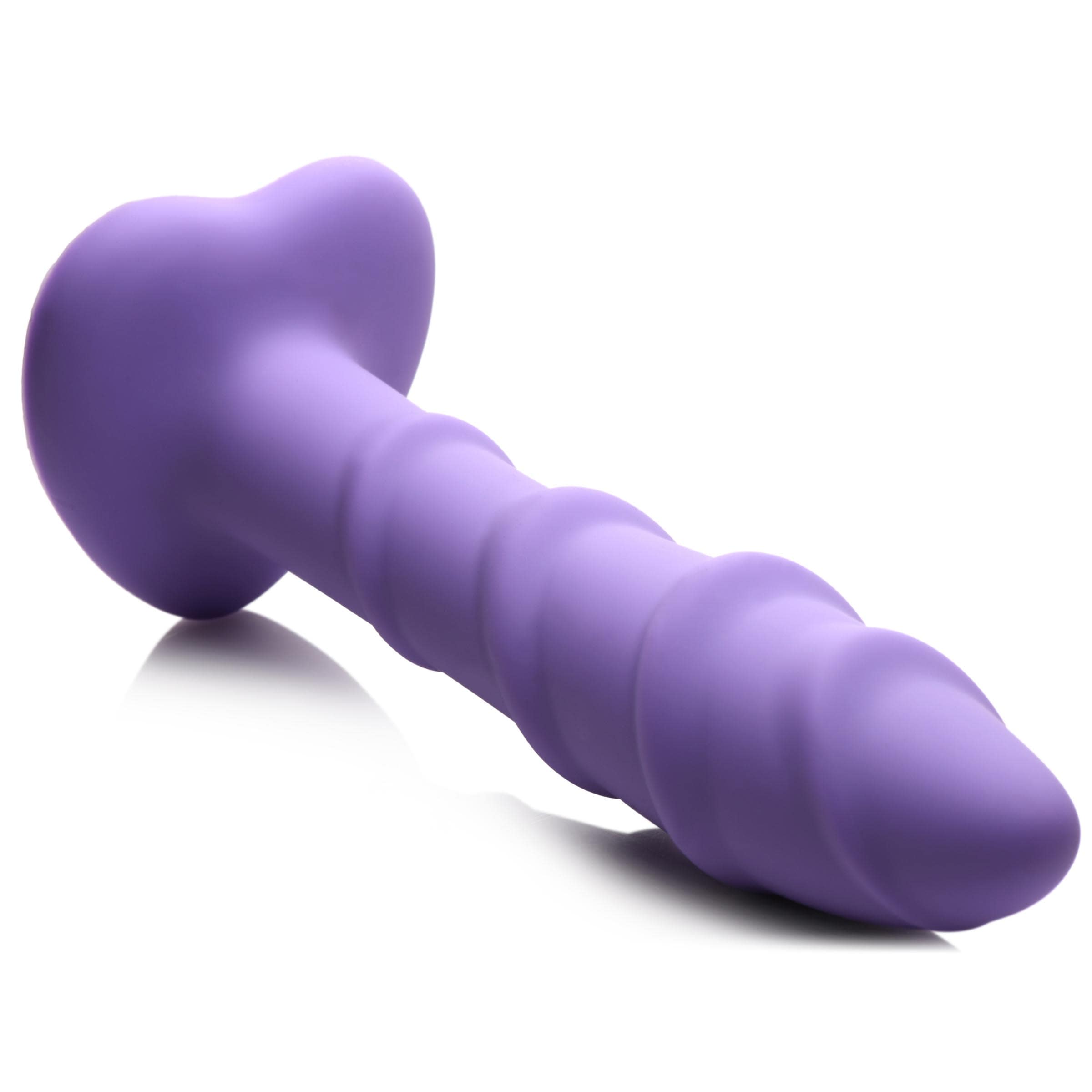 Swirl Silicone Purple Dildo - Image 4