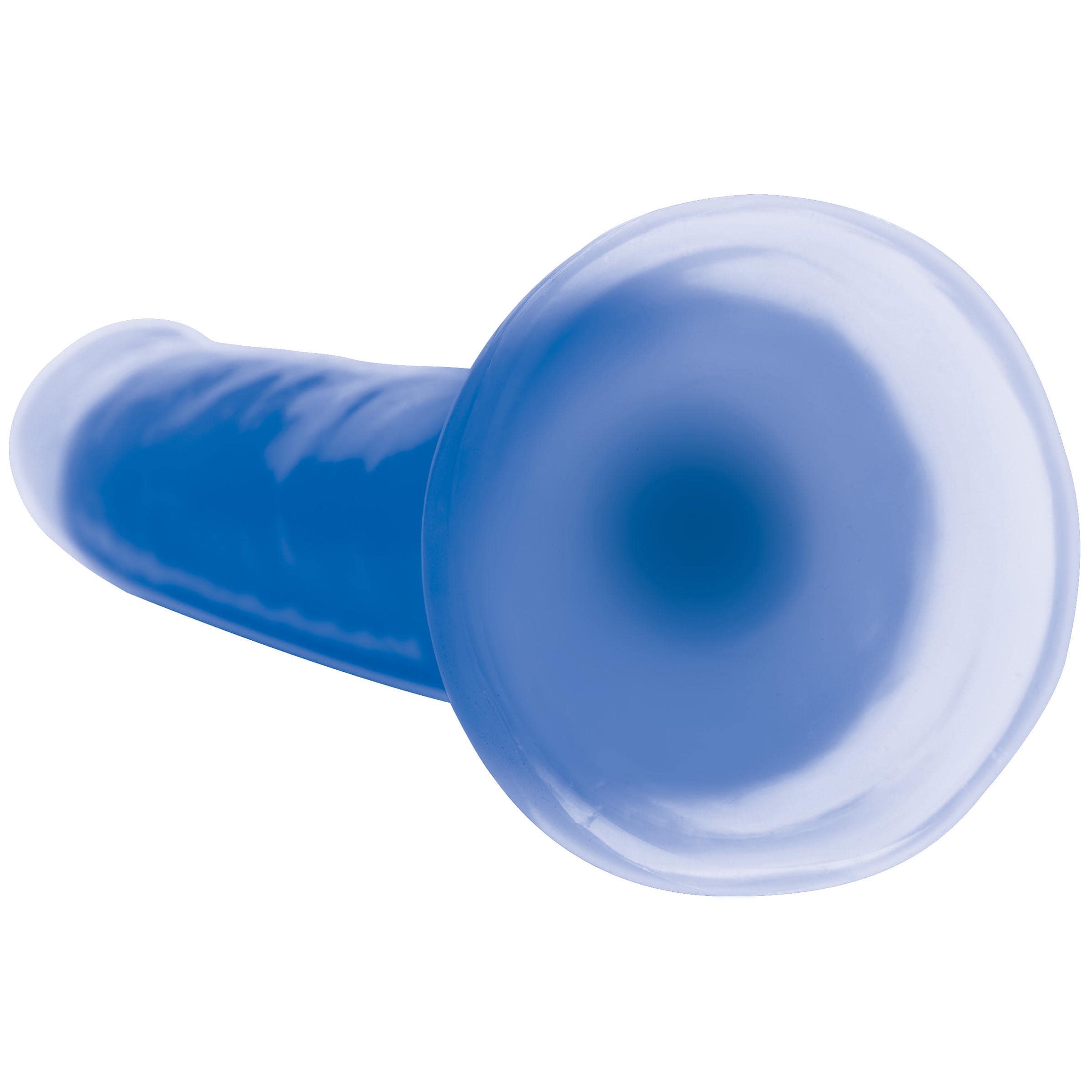 7 Inch Glow-in-the-Dark Silicone Dildo - Blue - Image 5