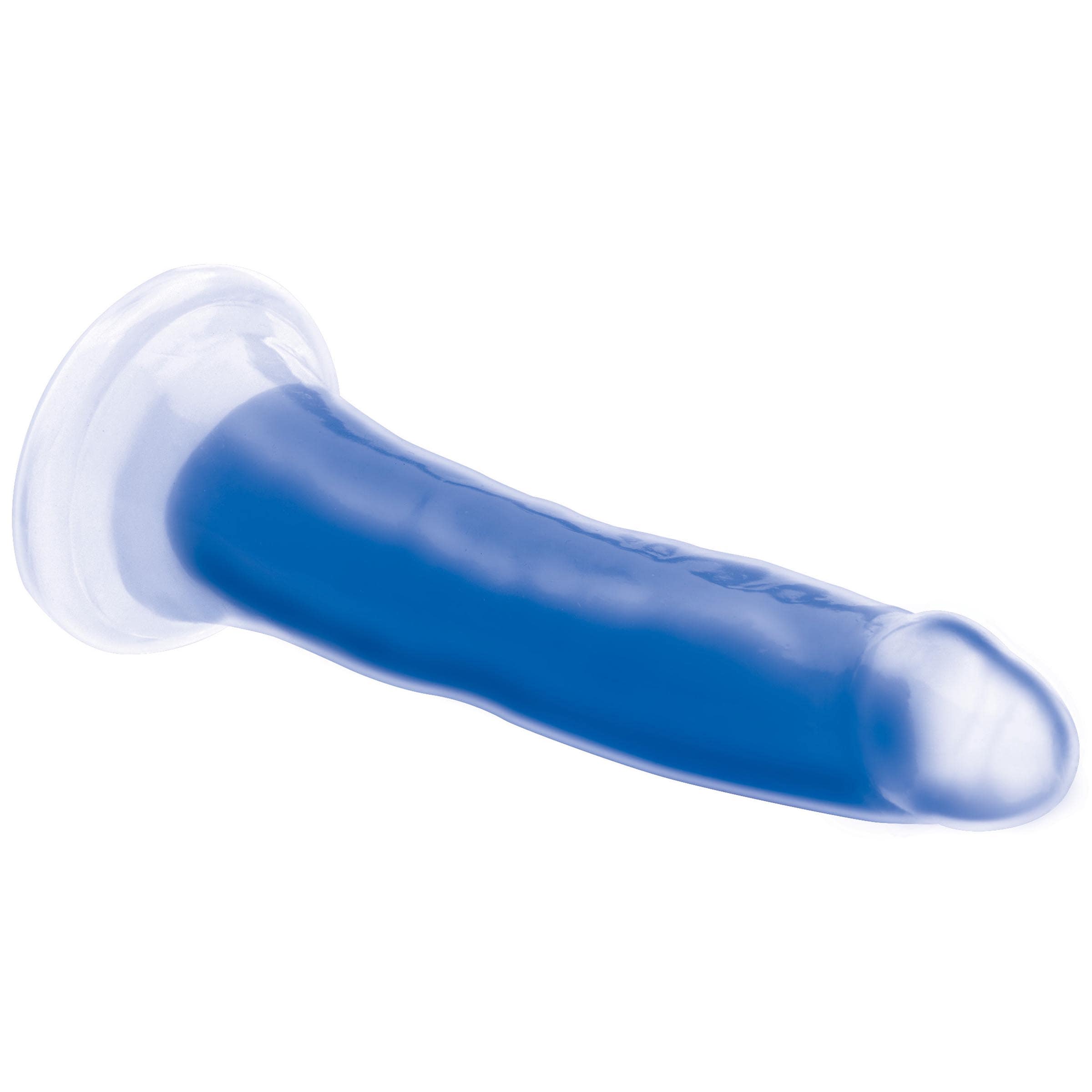 7 Inch Glow-in-the-Dark Silicone Dildo - Blue - Image 4