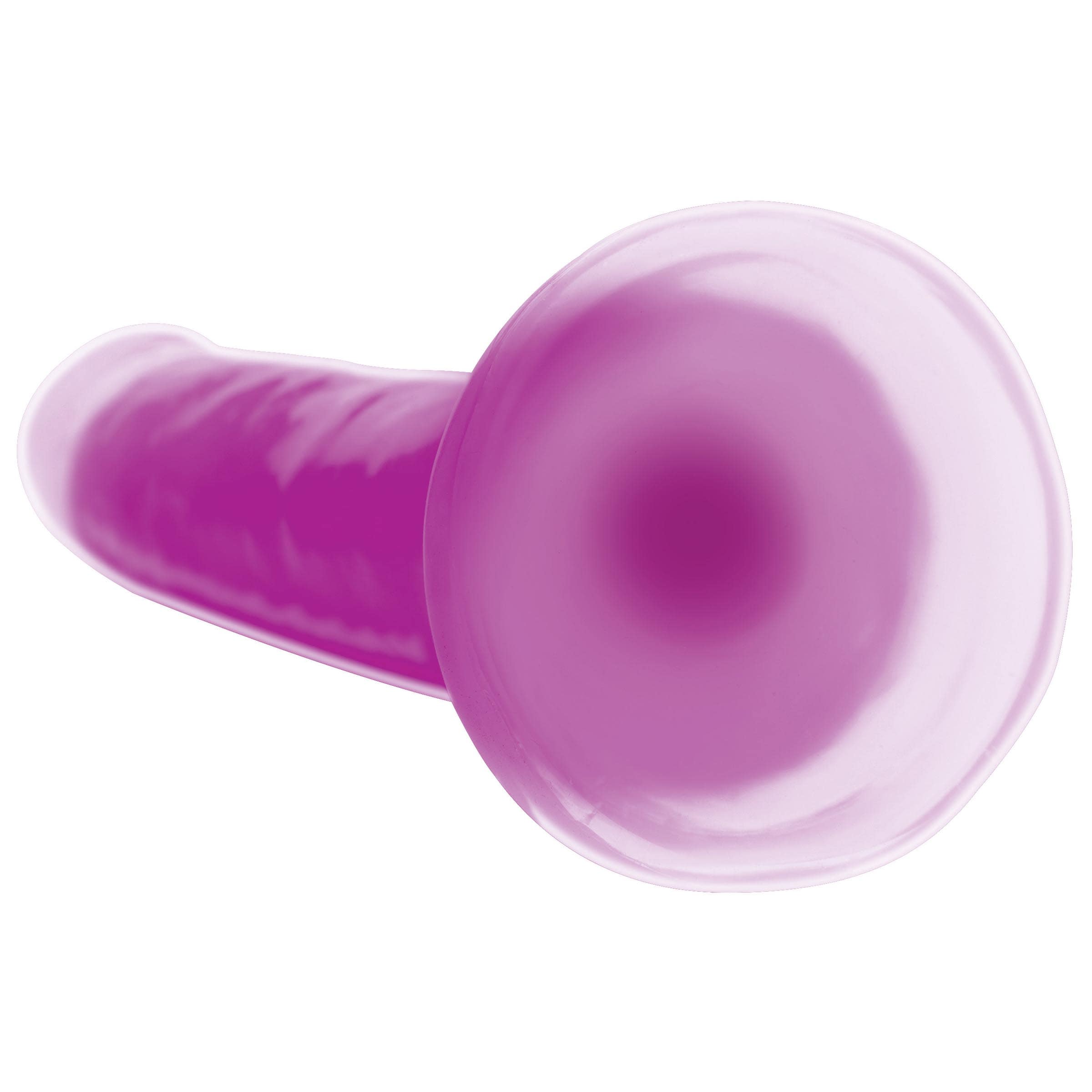 7 Inch Glow-in-the-Dark Silicone Dildo - Purple - Image 5