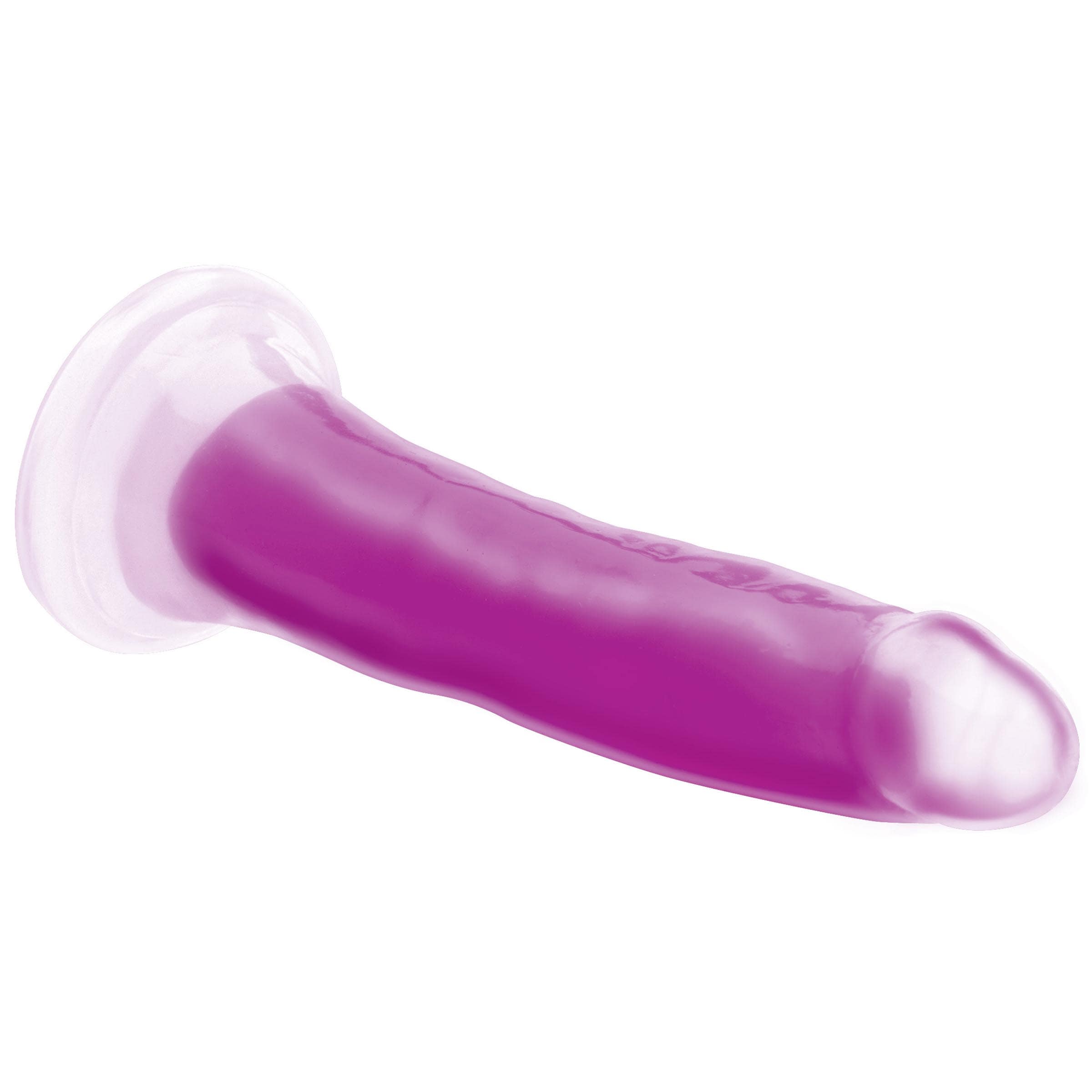 7 Inch Glow-in-the-Dark Silicone Dildo - Purple - Image 4