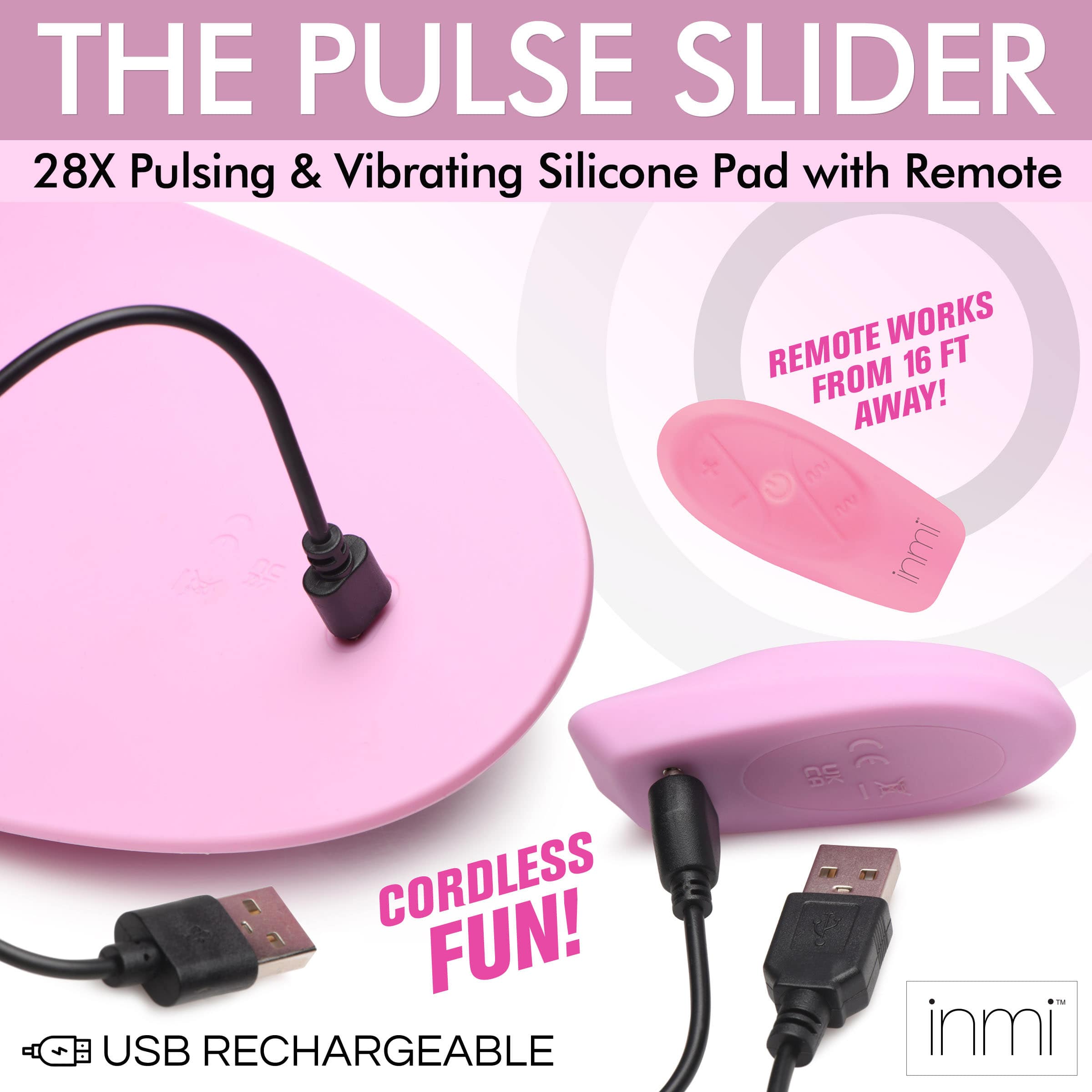 The Pulse Slider 28X Pulsing and Vibrating Silicone Pad with Remote - Image 4