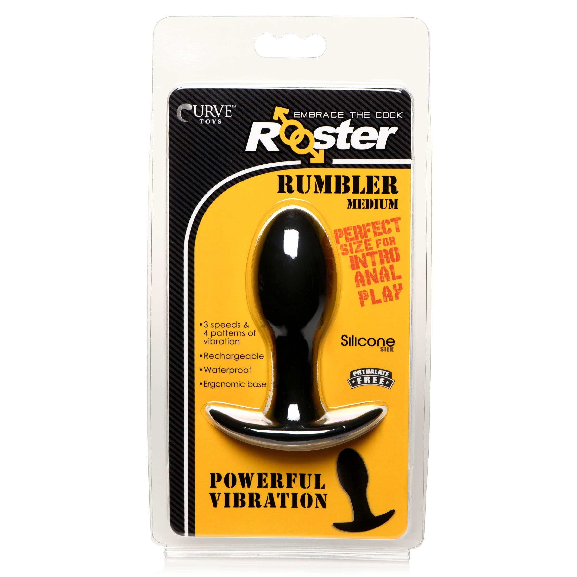 Rumbler Vibrating Silicone Butt Plug - Medium - Image 5