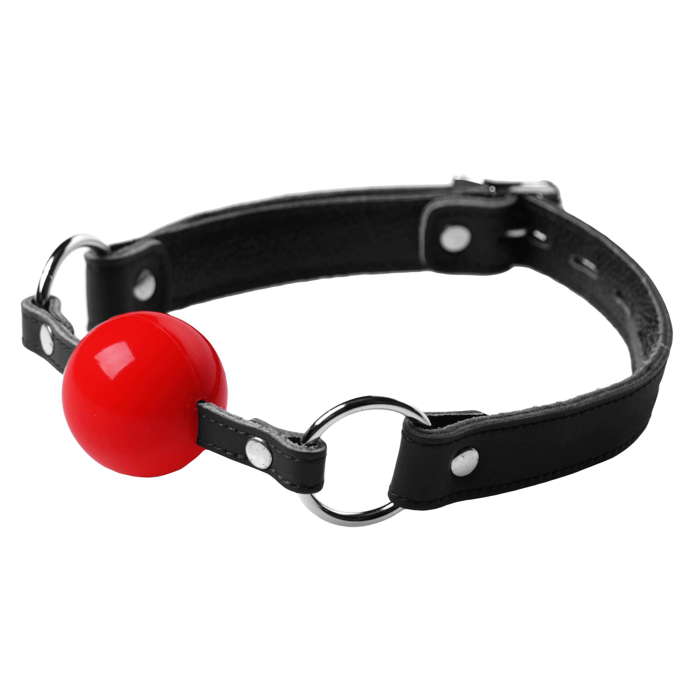 Classic Locking Silicone Ball Gag - Red - Image 2