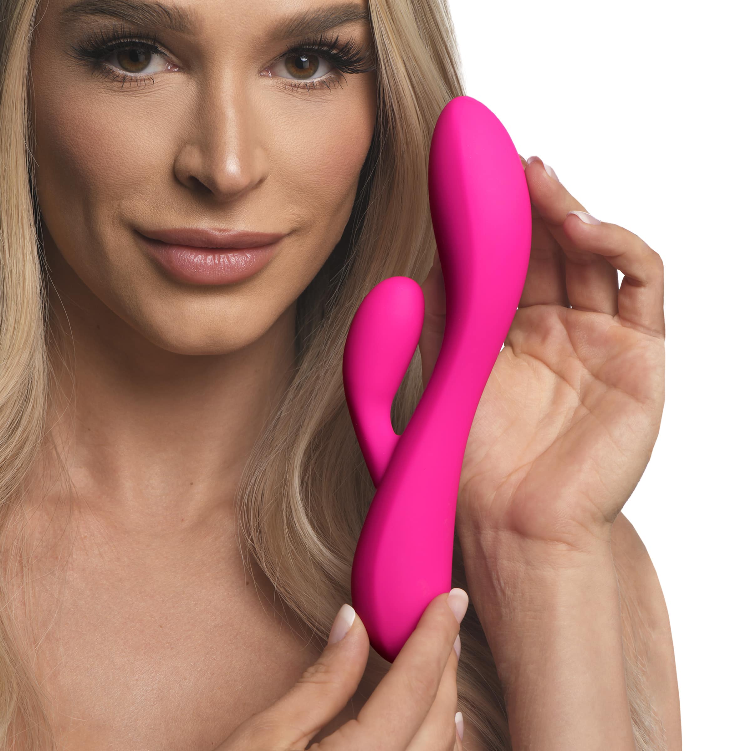 10X Flexible Silicone Rabbit Vibrator  Pink  The BDSM Toy Shop