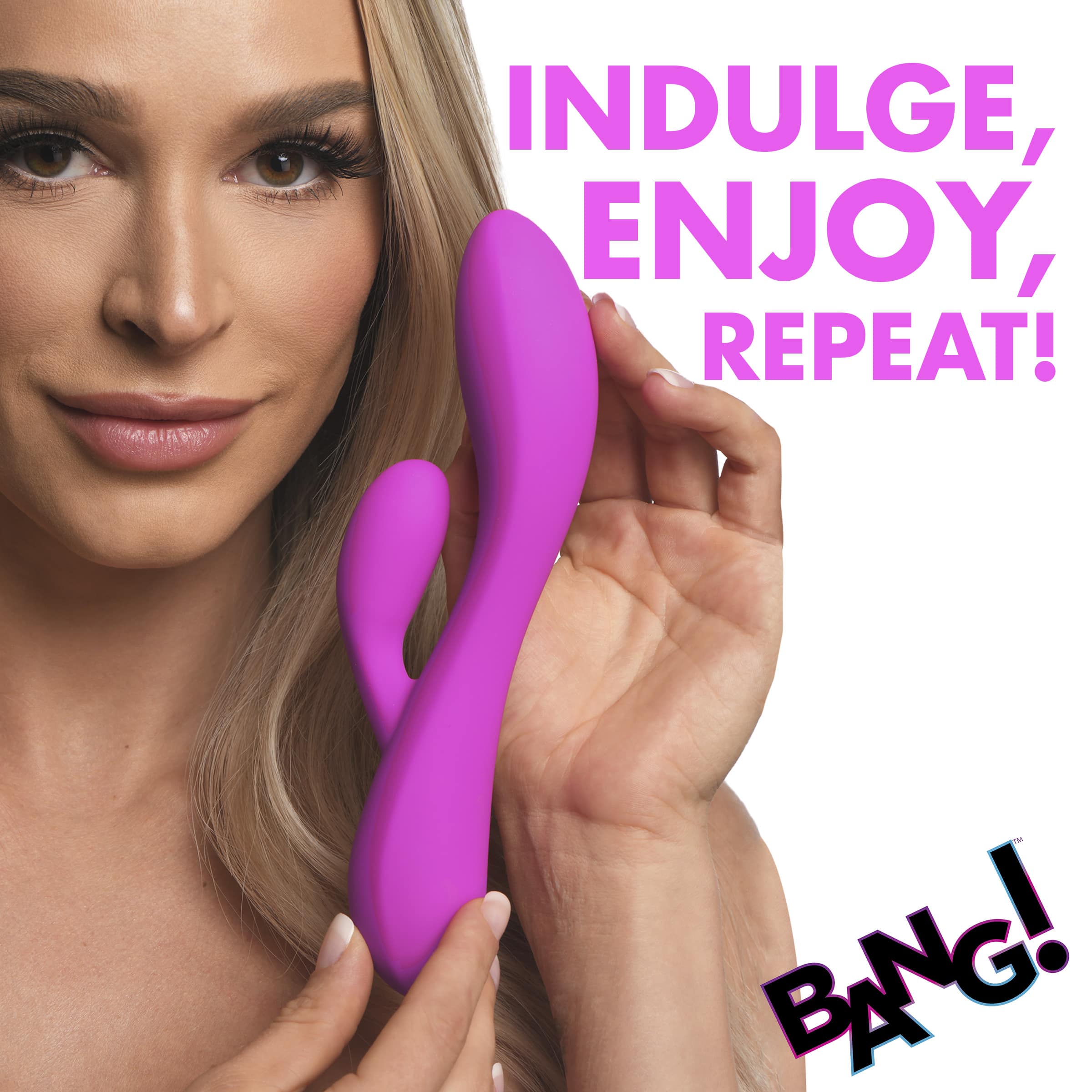 10X Flexible Silicone Rabbit Vibrator - Purple - Image 3