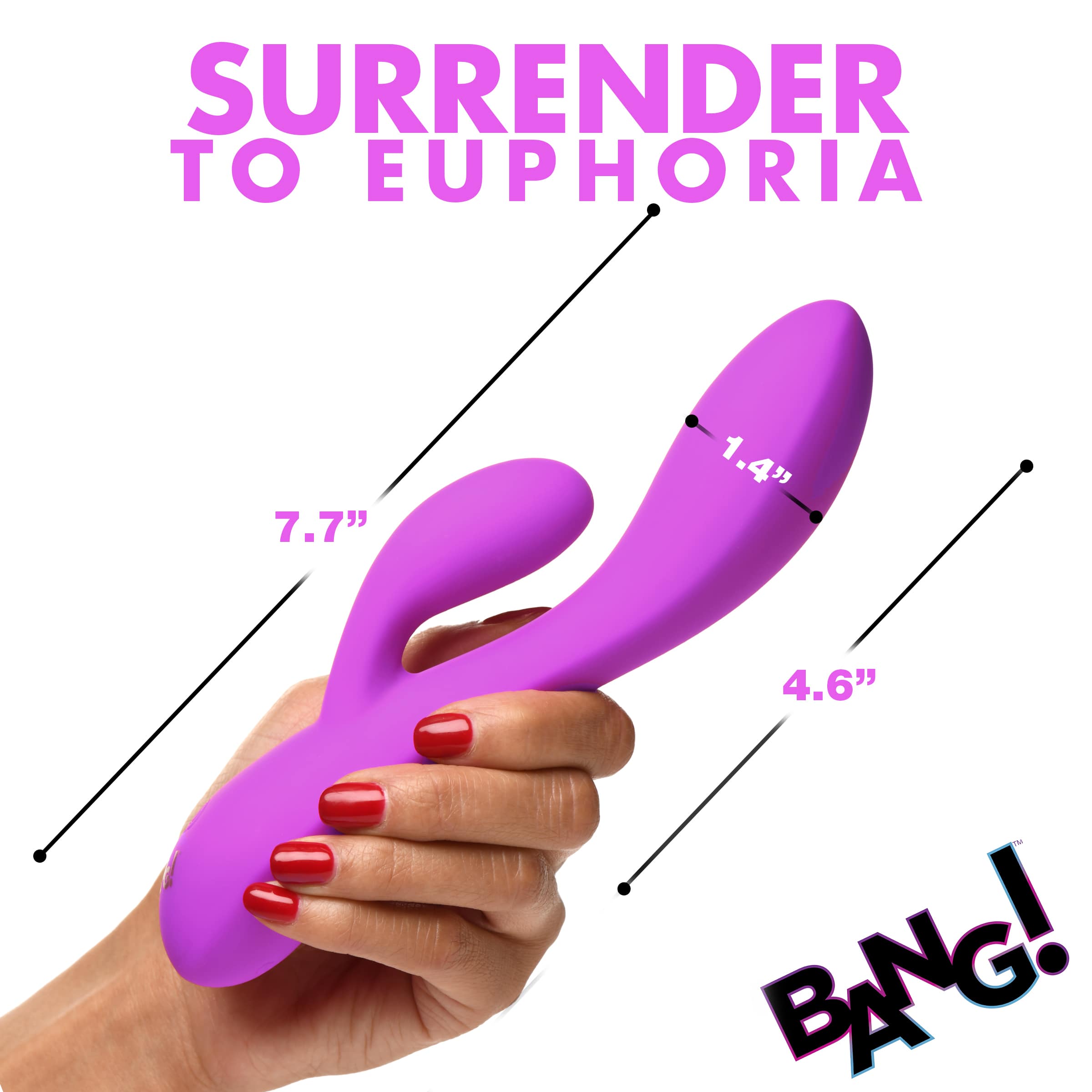 10X Flexible Silicone Rabbit Vibrator - Purple - Image 4