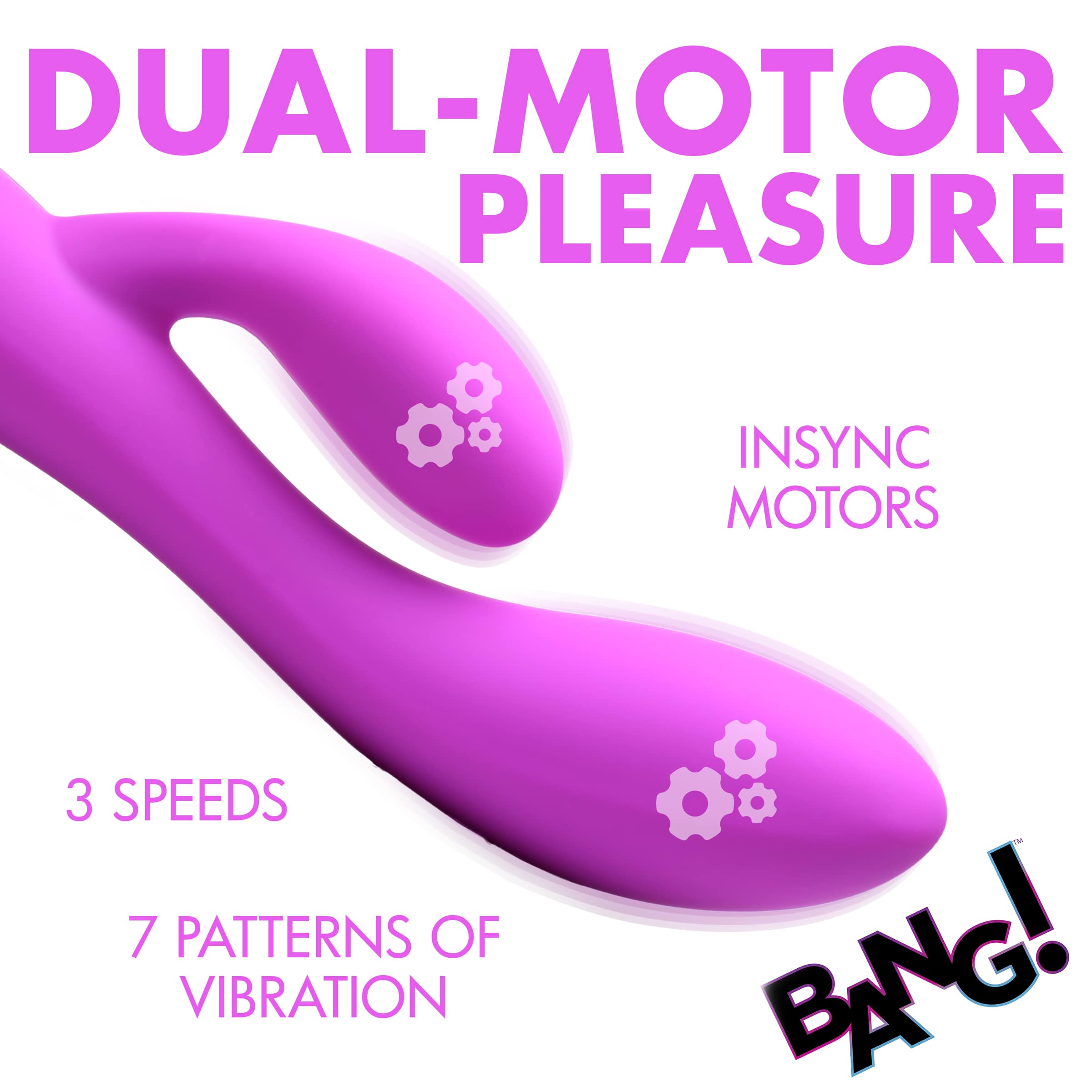 10X Flexible Silicone Rabbit Vibrator - Purple - Image 6