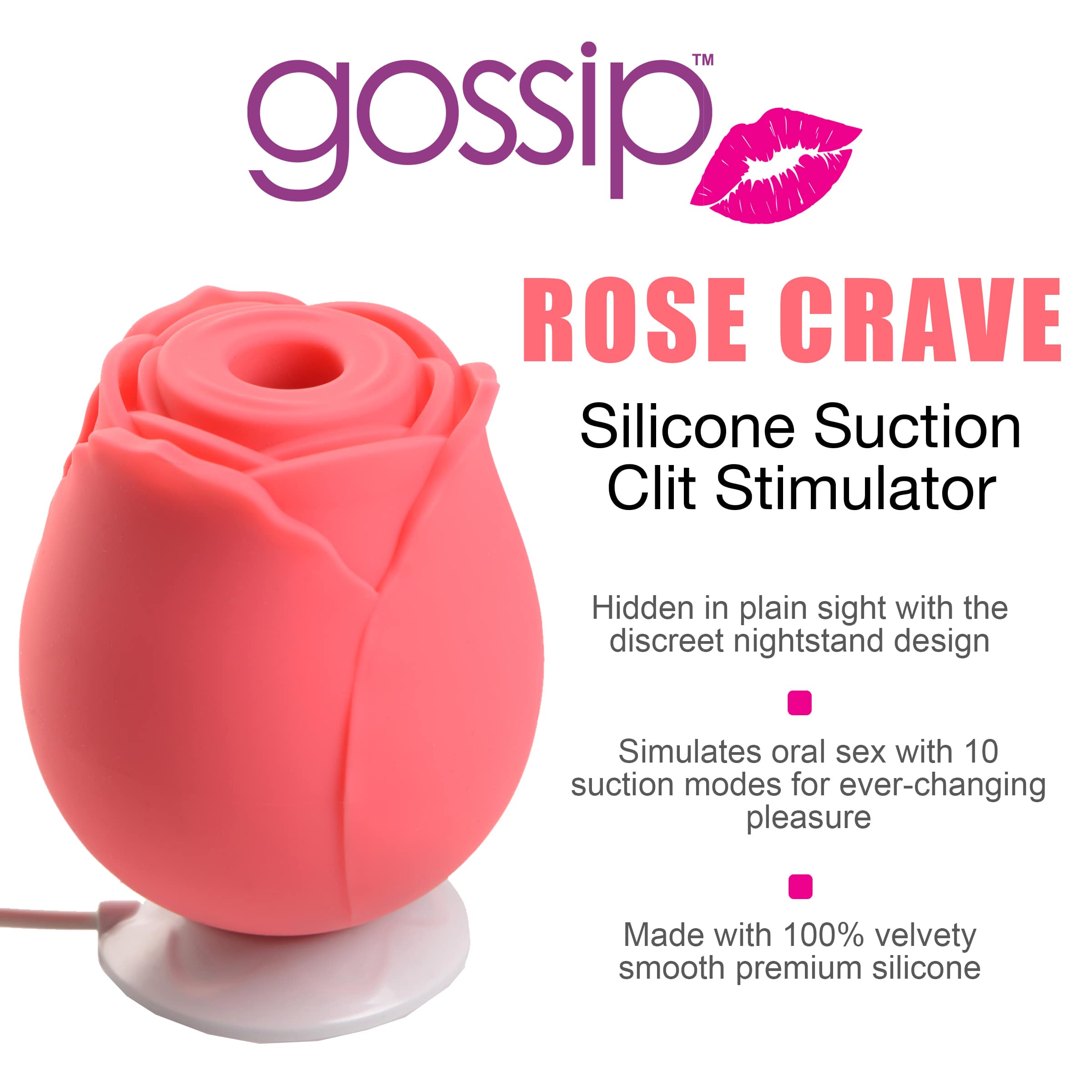 10X Rose Crave Silicone Clitoral Stimulator - Image 2