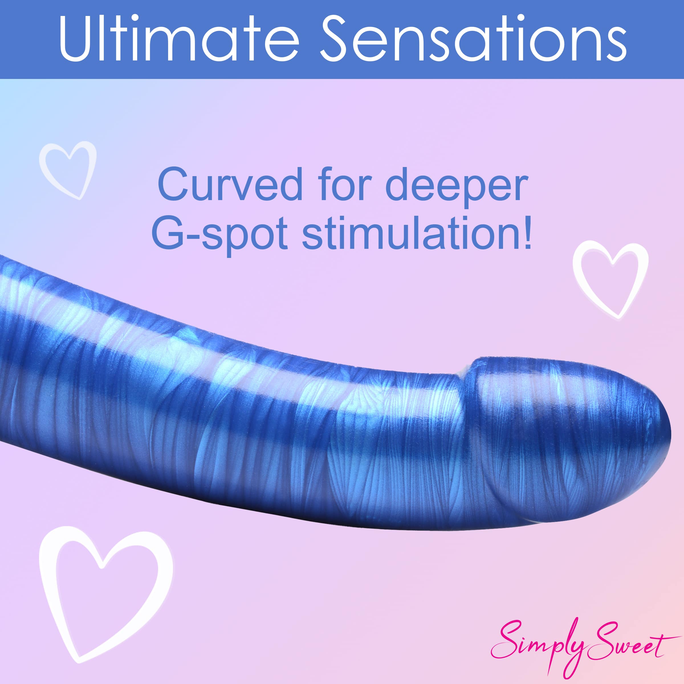 Metallic Silicone 7 Inch Dildo - Blue - Image 6