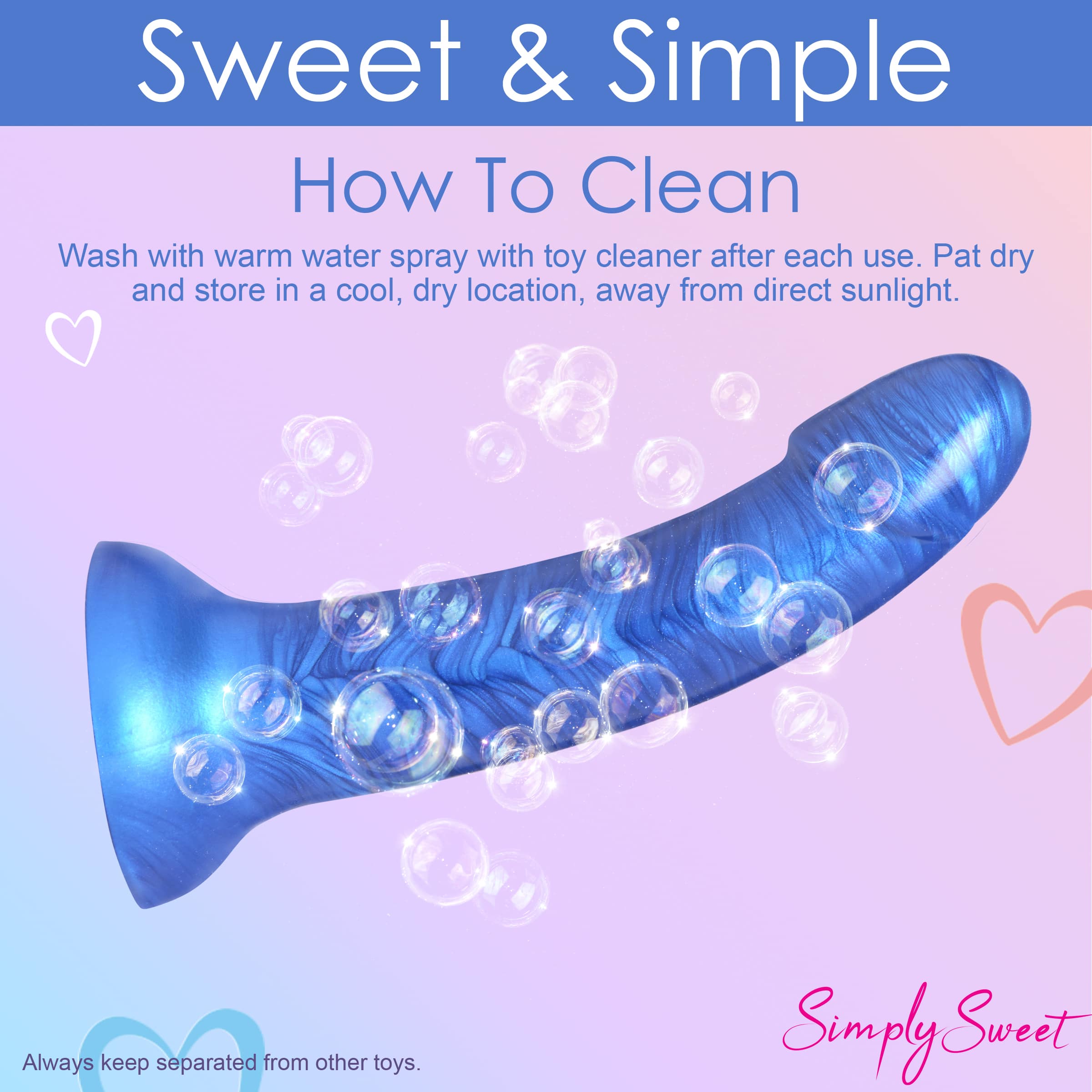 Metallic Silicone 7 Inch Dildo - Blue - Image 8