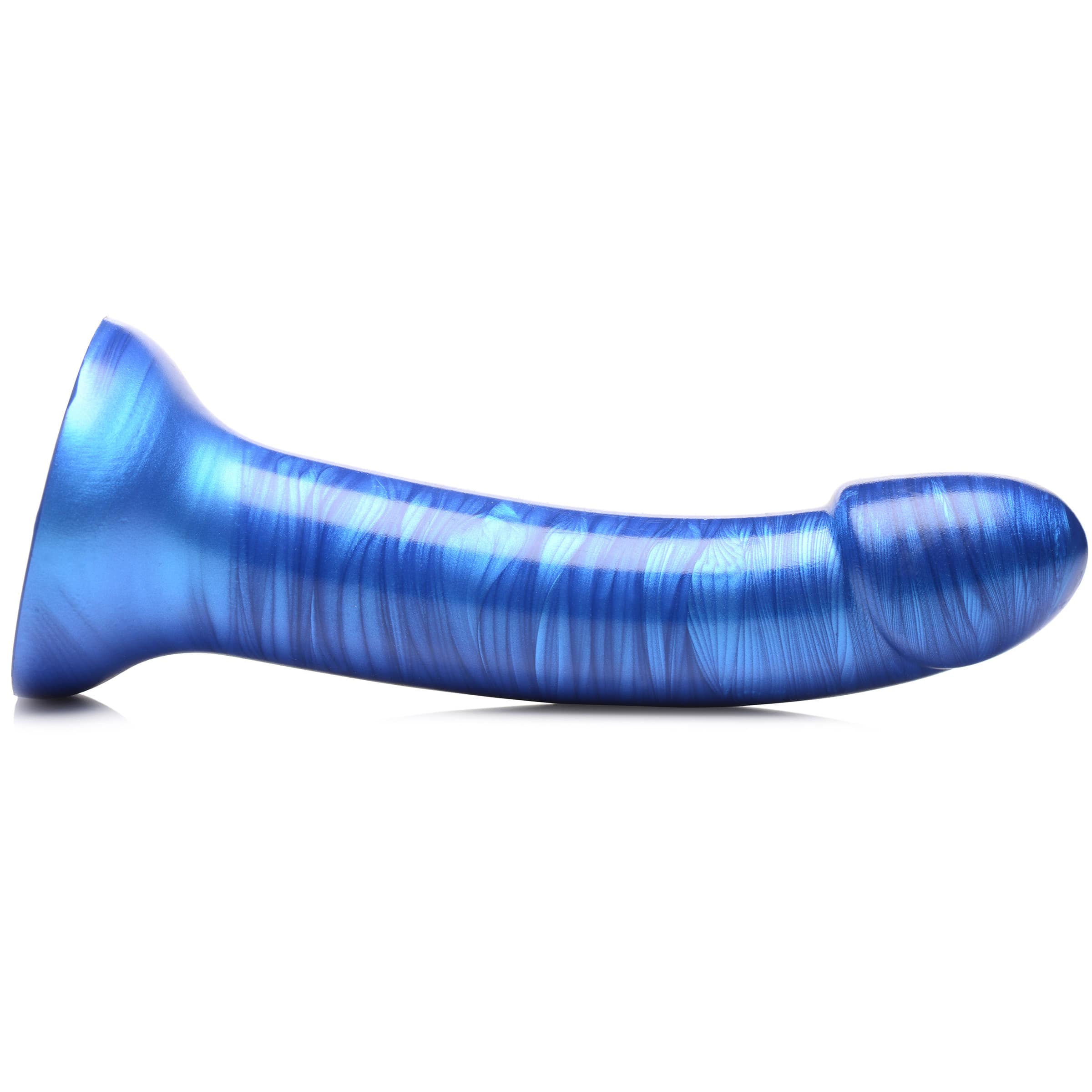 Metallic Silicone 7 Inch Dildo - Blue - Image 10