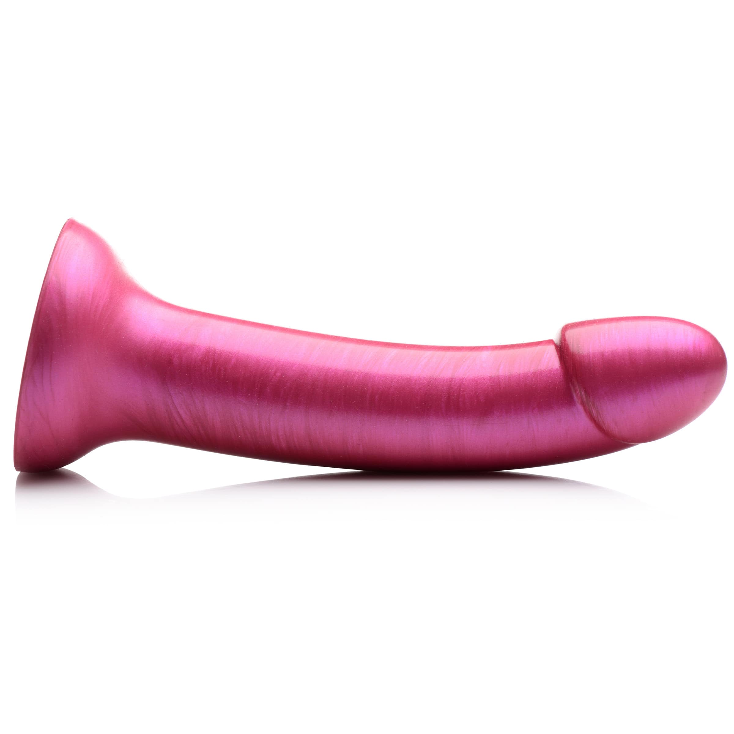 Metallic Silicone 7 Inch Dildo - Pink - Image 10