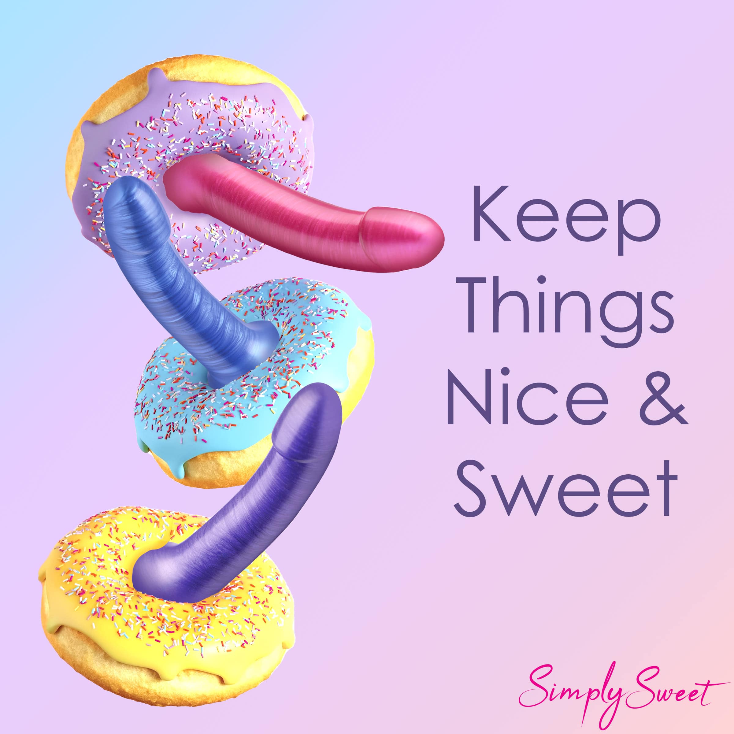 Metallic Silicone 7 Inch Dildo - Purple - Image 3