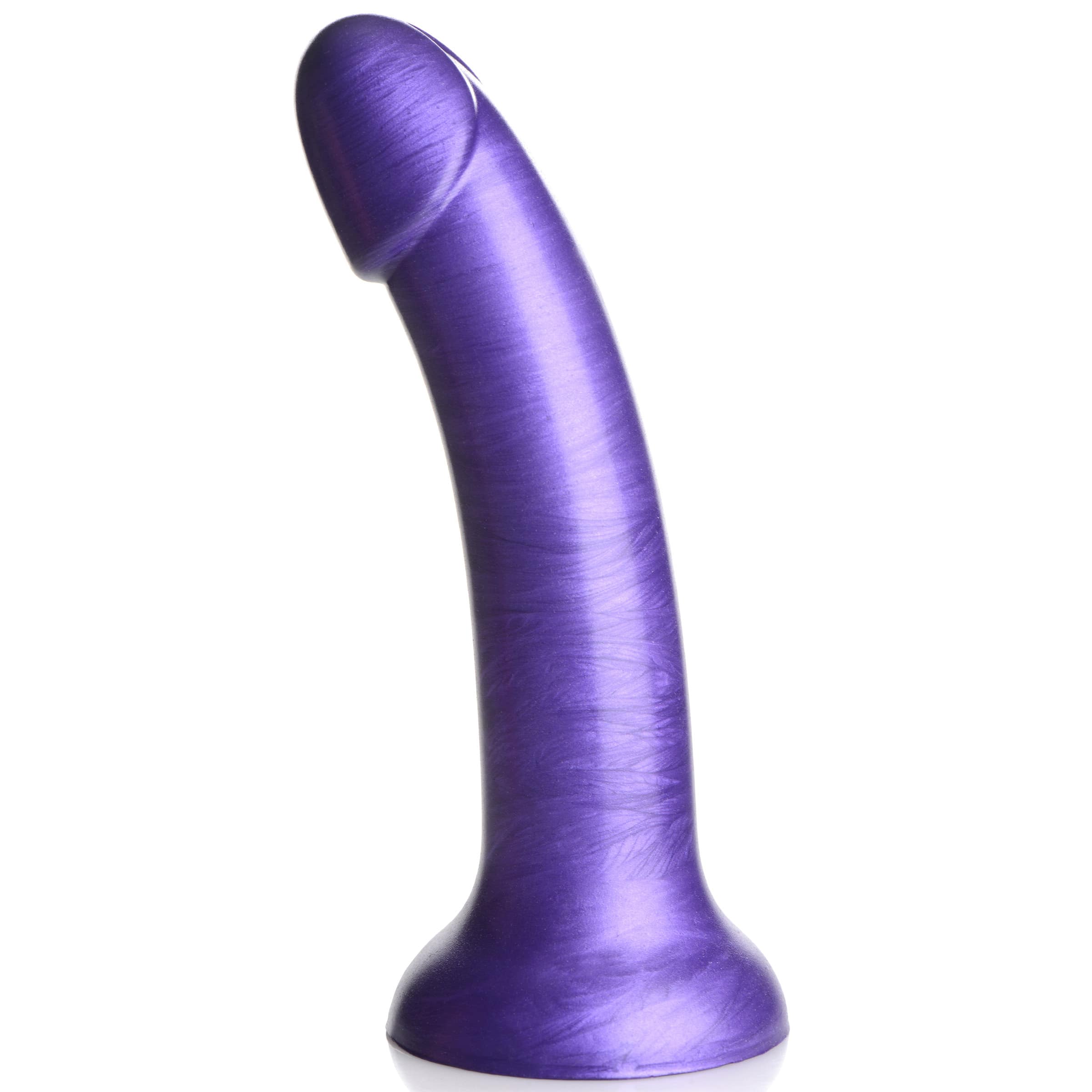Metallic Silicone 7 Inch Dildo - Purple - Image 9