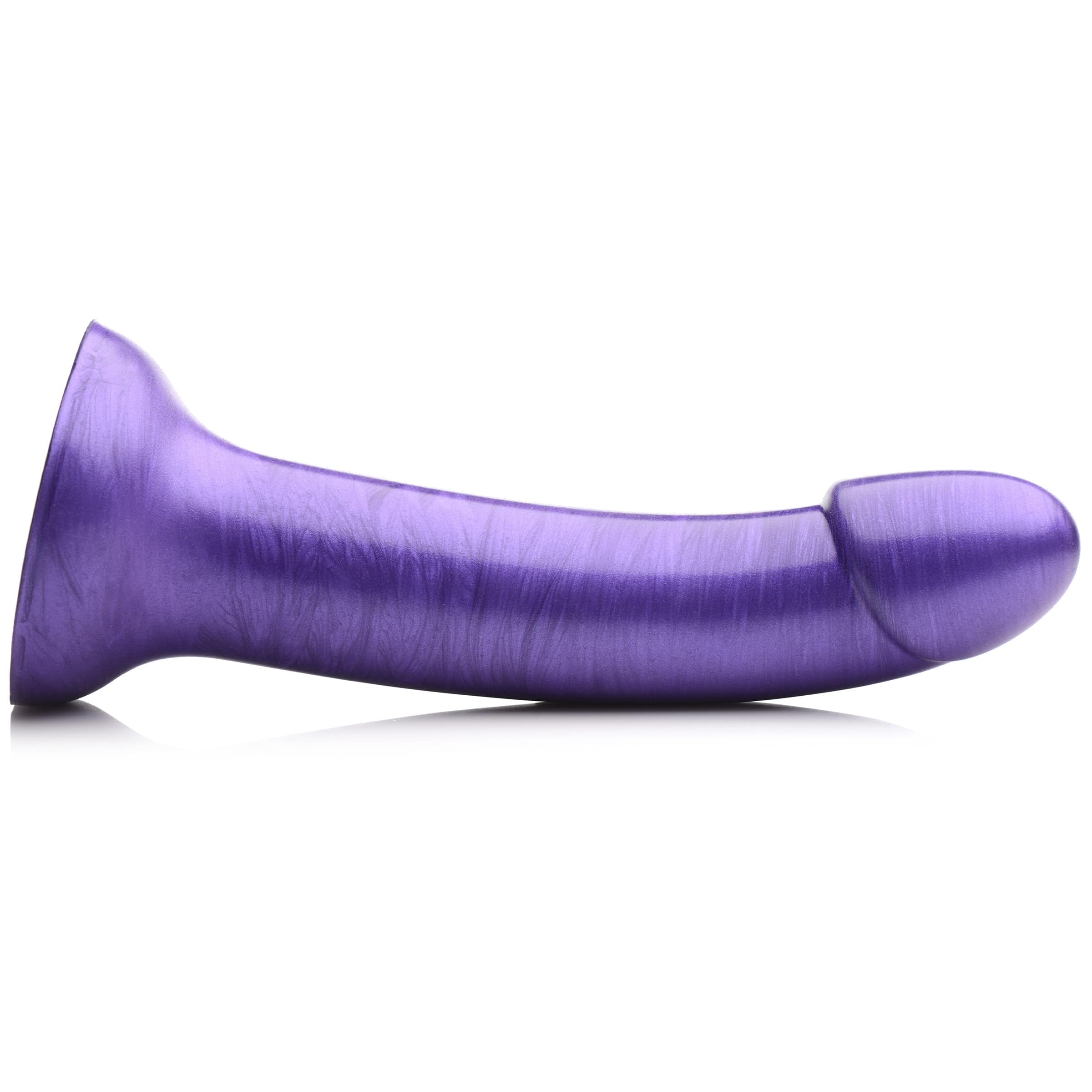 Metallic Silicone 7 Inch Dildo - Purple - Image 10