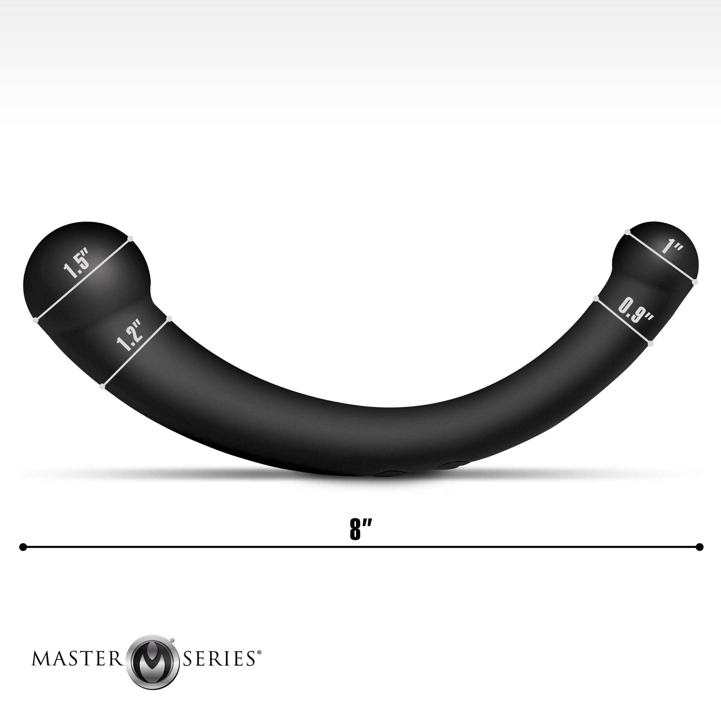 10X Vibra-Crescent Vibrating Silicone Dual-Ended Dildo - Black - Image 5
