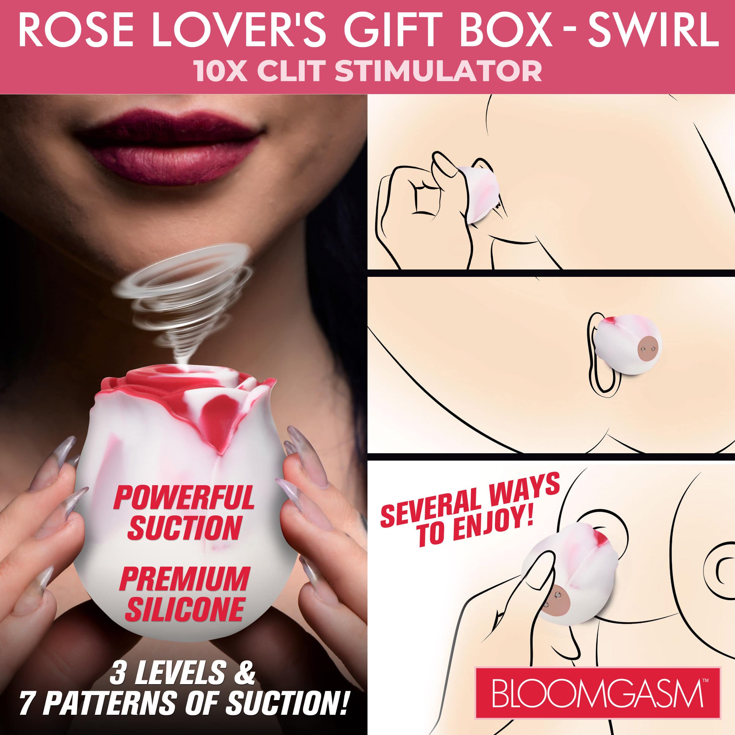 The Rose Lovers Gift Box 10x Clit Suction Rose - Swirl - Image 4