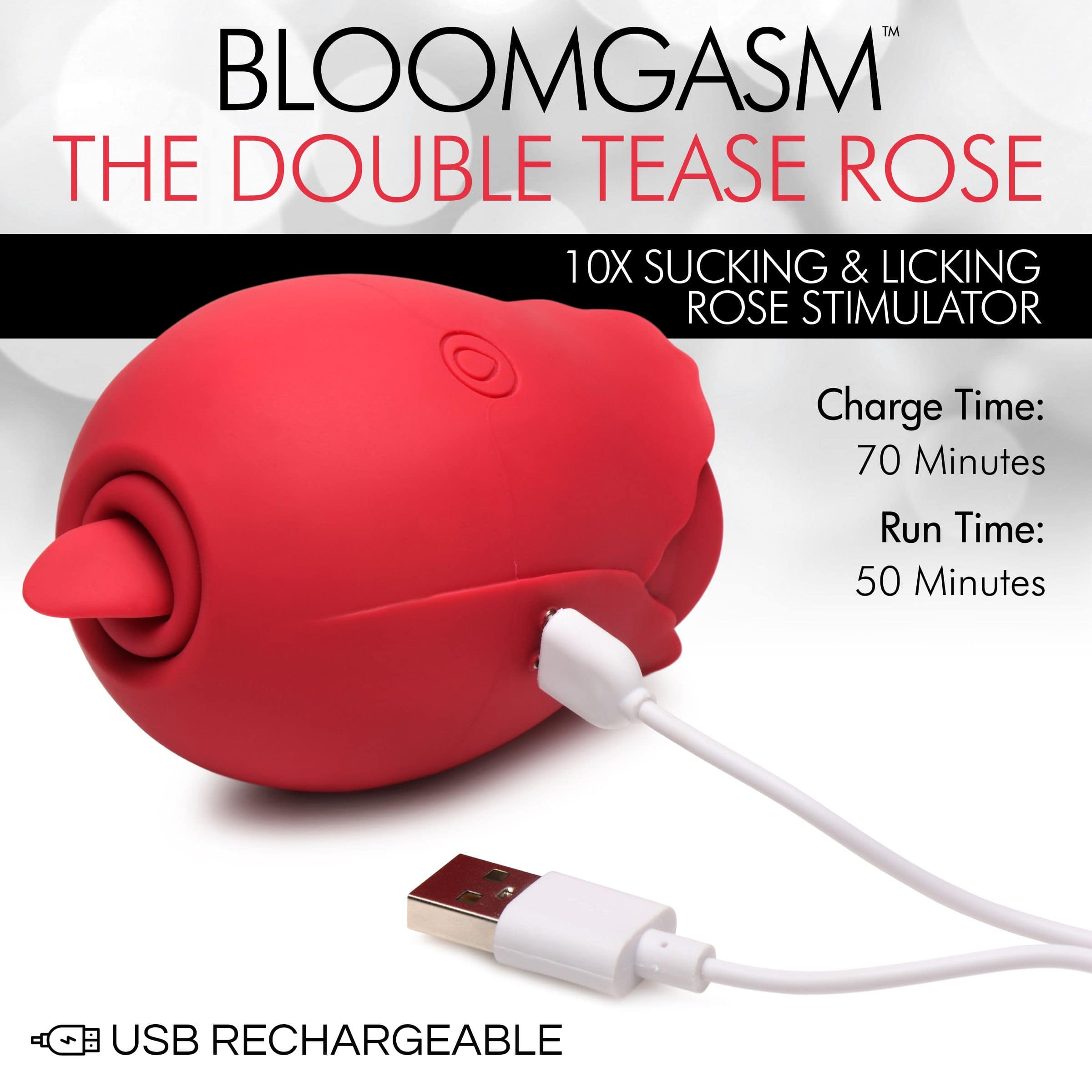 The Double Tease Rose 10X Sucking and Licking Silicone Stimulator - Image 3