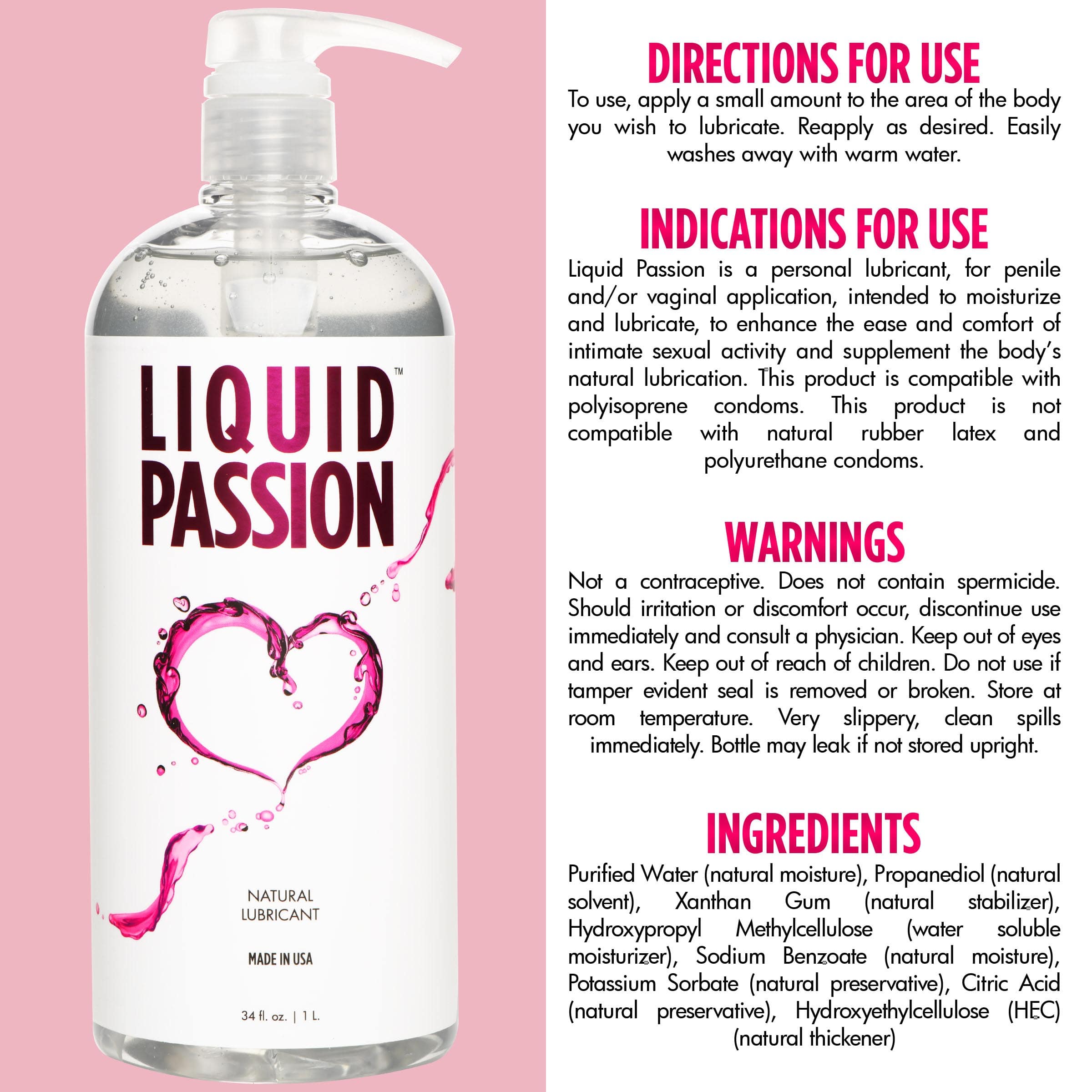 Liquid Passion Natural Lubricant - 34oz - Image 5