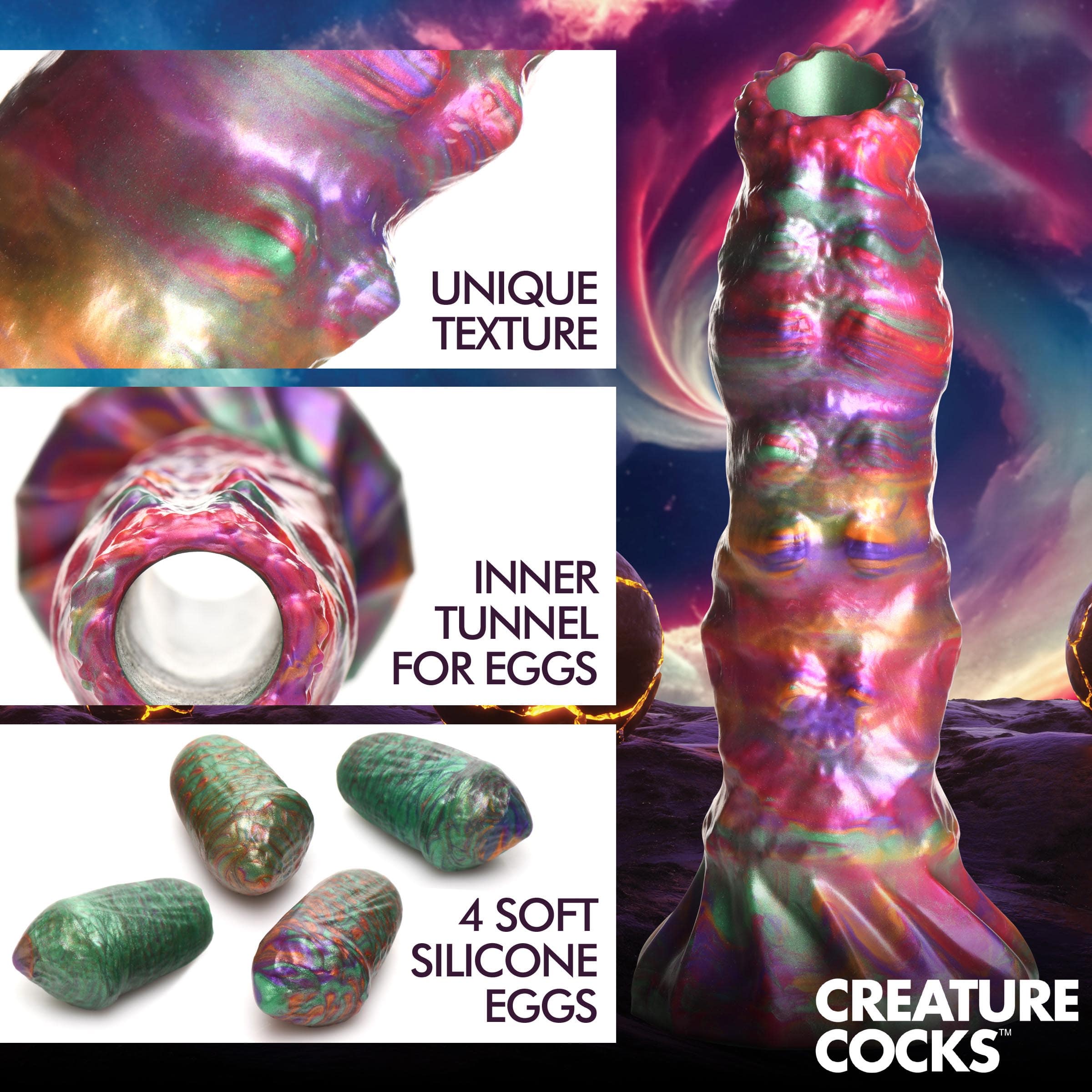 Larva Silicone Ovipositor Dildo with Eggs - Image 2