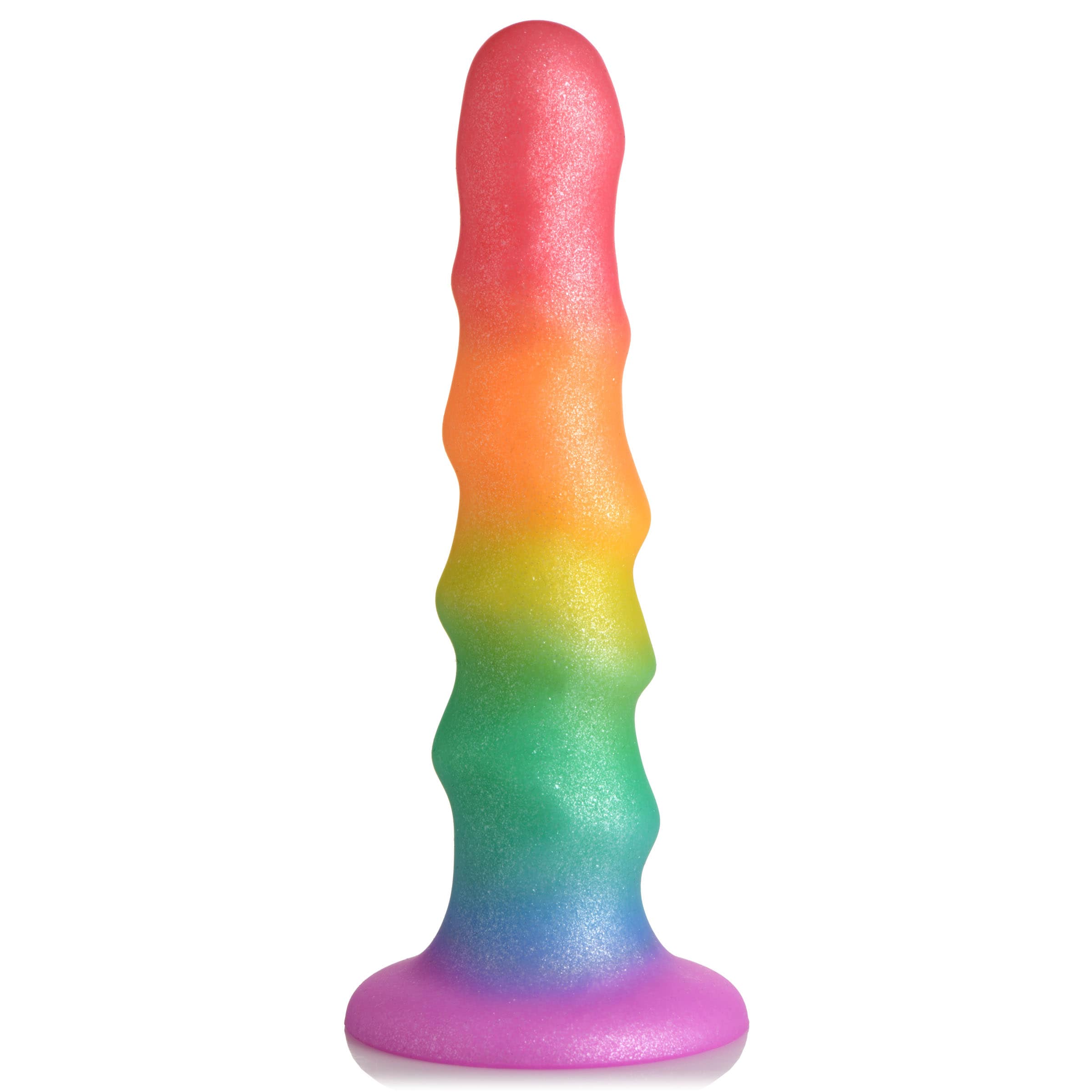 Zigzag Rainbow Silicone Dildo - Image 5